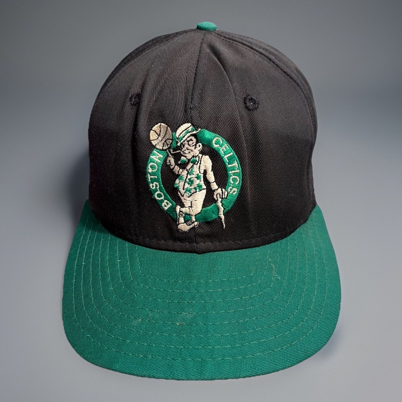 Vintage Vtg 90s AJD Boston Celtics Black Green Retro Snapback Hat Size ONE SIZE - 1 Thumbnail