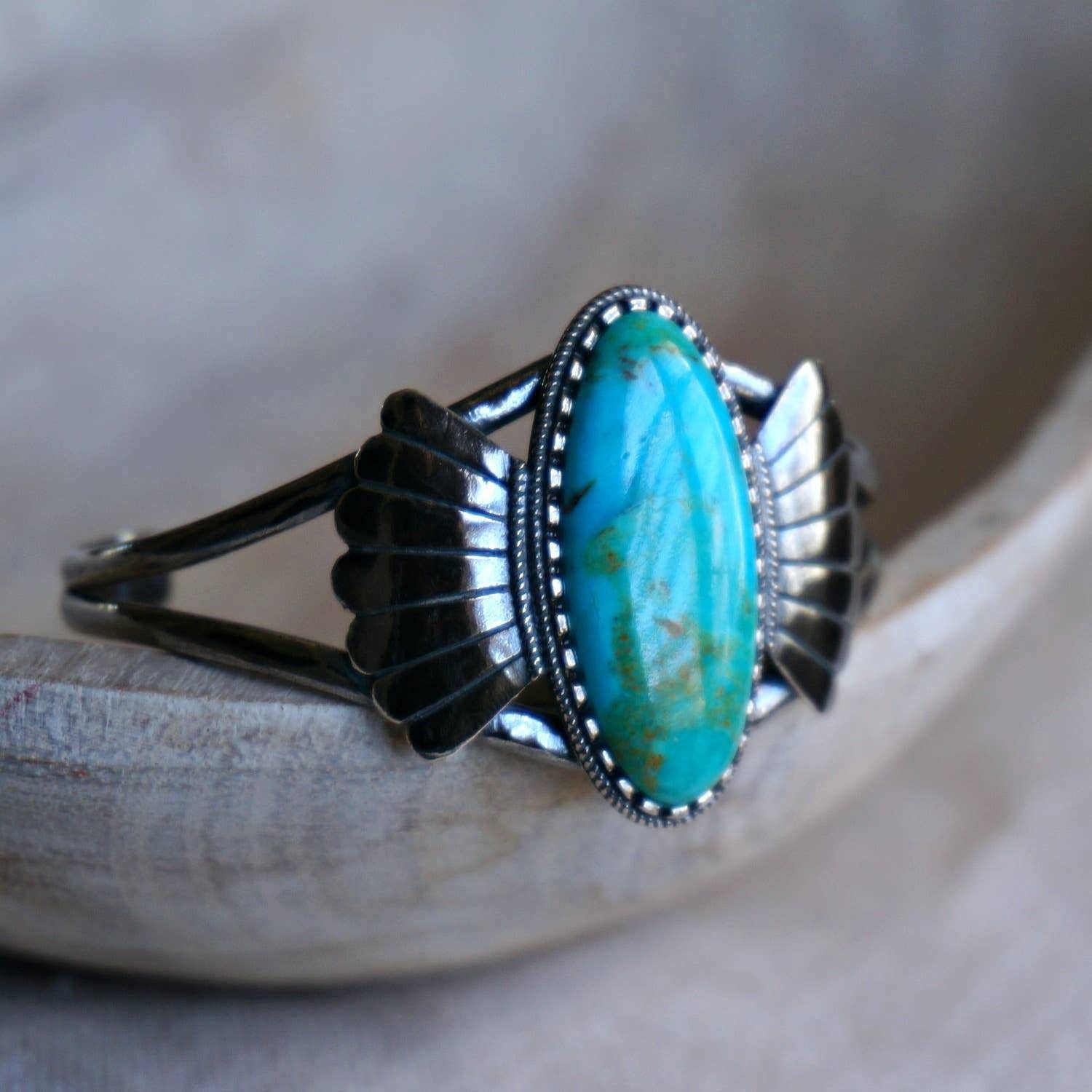 Other Native American Turquoise Winged Abedabun Sterling Silver Cu Size ONE SIZE - 9 Thumbnail
