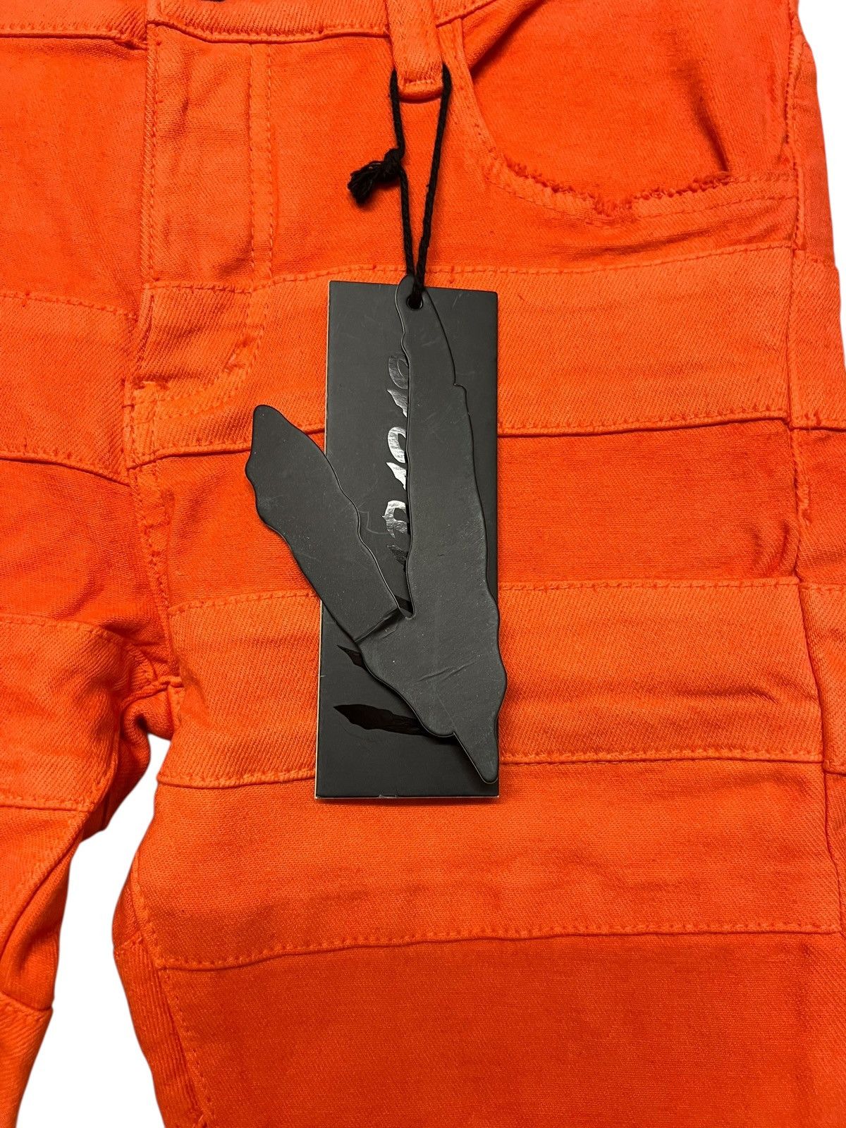 Valabasas Valabasas Stacked Distressed Denim Orange Patchwork Jeans Size US 30 / EU 46 - 5 Thumbnail