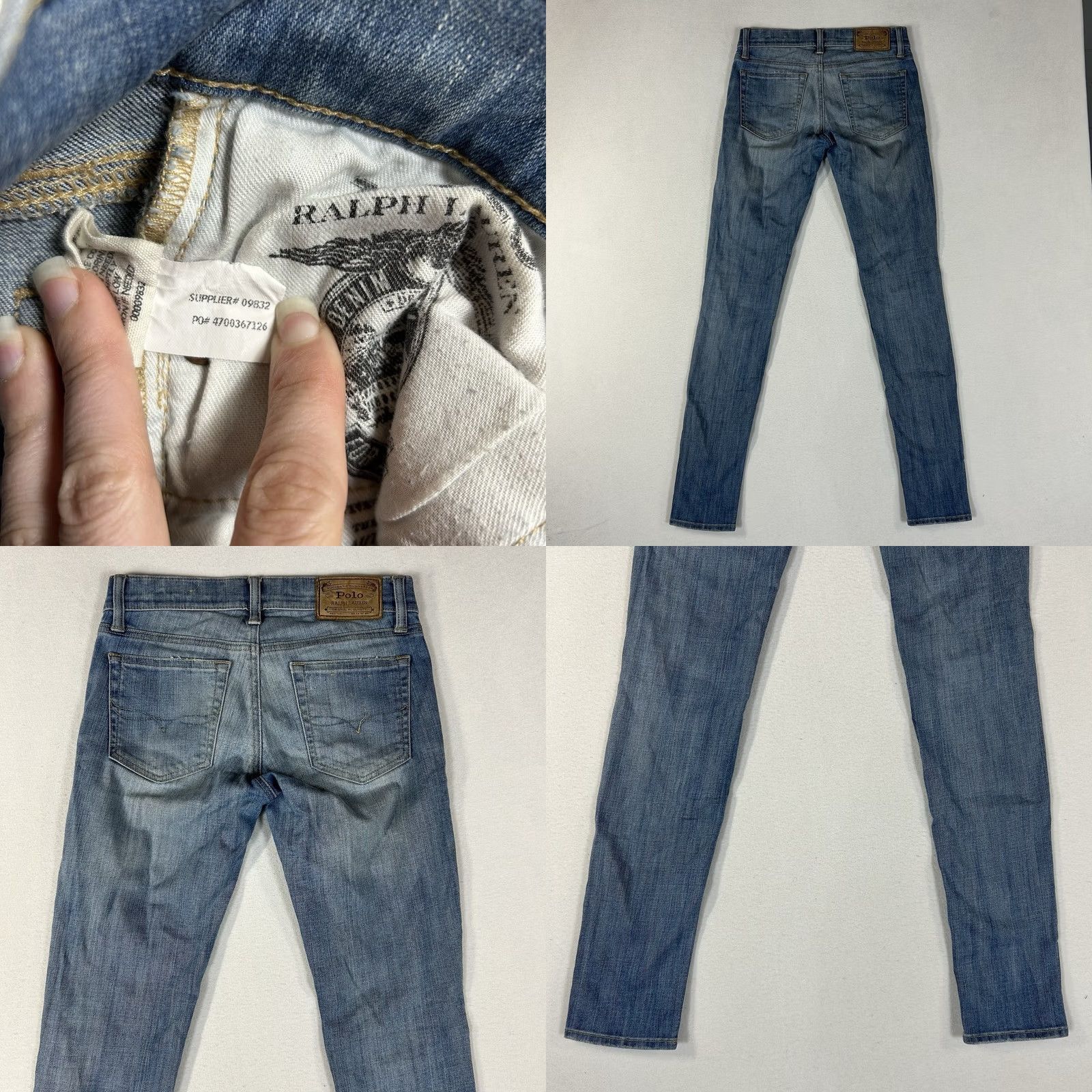 Polo Ralph Lauren Polo Ralph Lauren Jeans Womens 26 Blue Denim Low Rise Skinny 90s Hipster Preppy Vintage: No Size 26" / US 2 / IT 38 - 8 Thumbnail