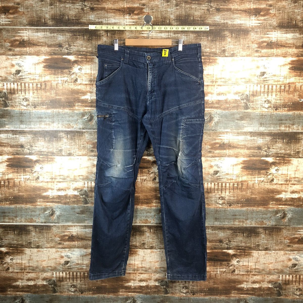 Japanese Brand Field Core Blue Distressed Denim Pants #A2115 Size US 35 - 1 Thumbnail