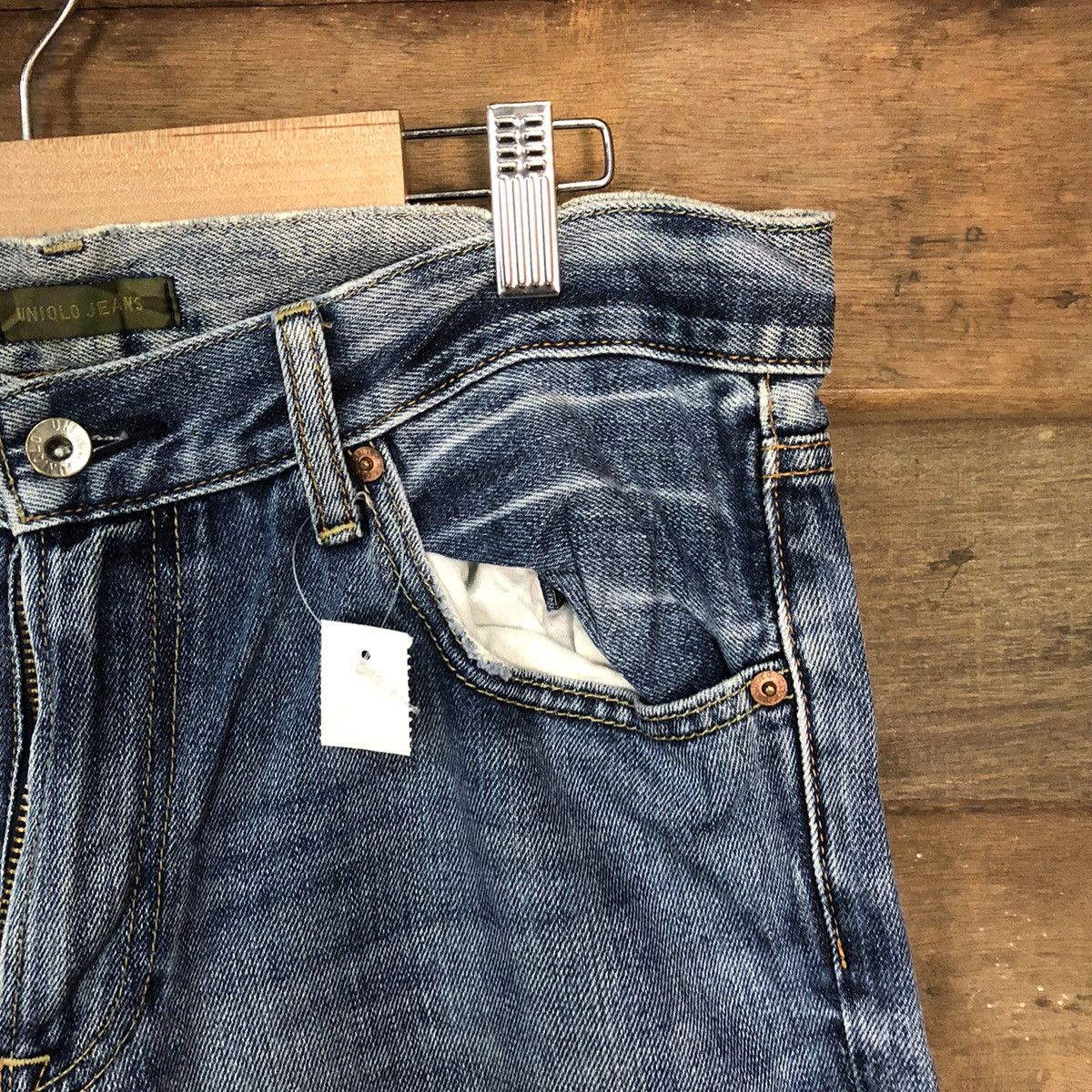 Japanese Brand Uniqlo Jeans vintage ripped faded Blue Denim Pants #7385 Size US 31 - 5 Thumbnail