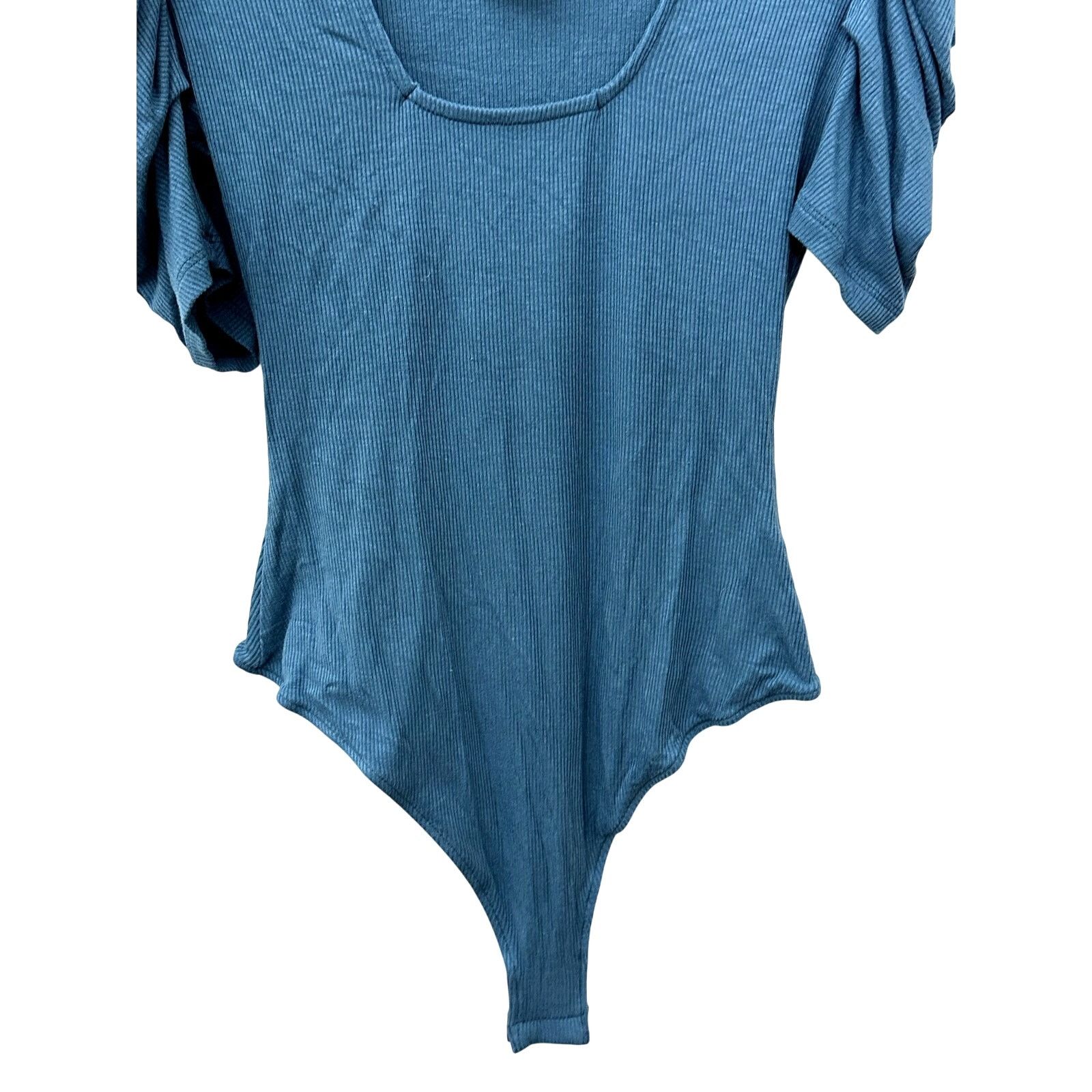 Free People Free People Bodysuit Short Sleeves Ruffled Blue Women's XS Size XS / US 0-2 / IT 36-38 - 4 Thumbnail