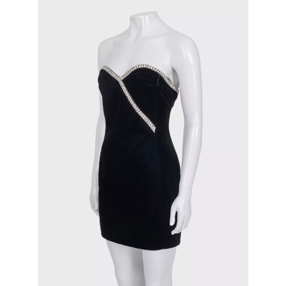 Saint Laurent Paris Saint Laurent Black Crystal Embellished Dress Sz.34XS Size XS / US 0-2 / IT 36-38 - 2 Thumbnail