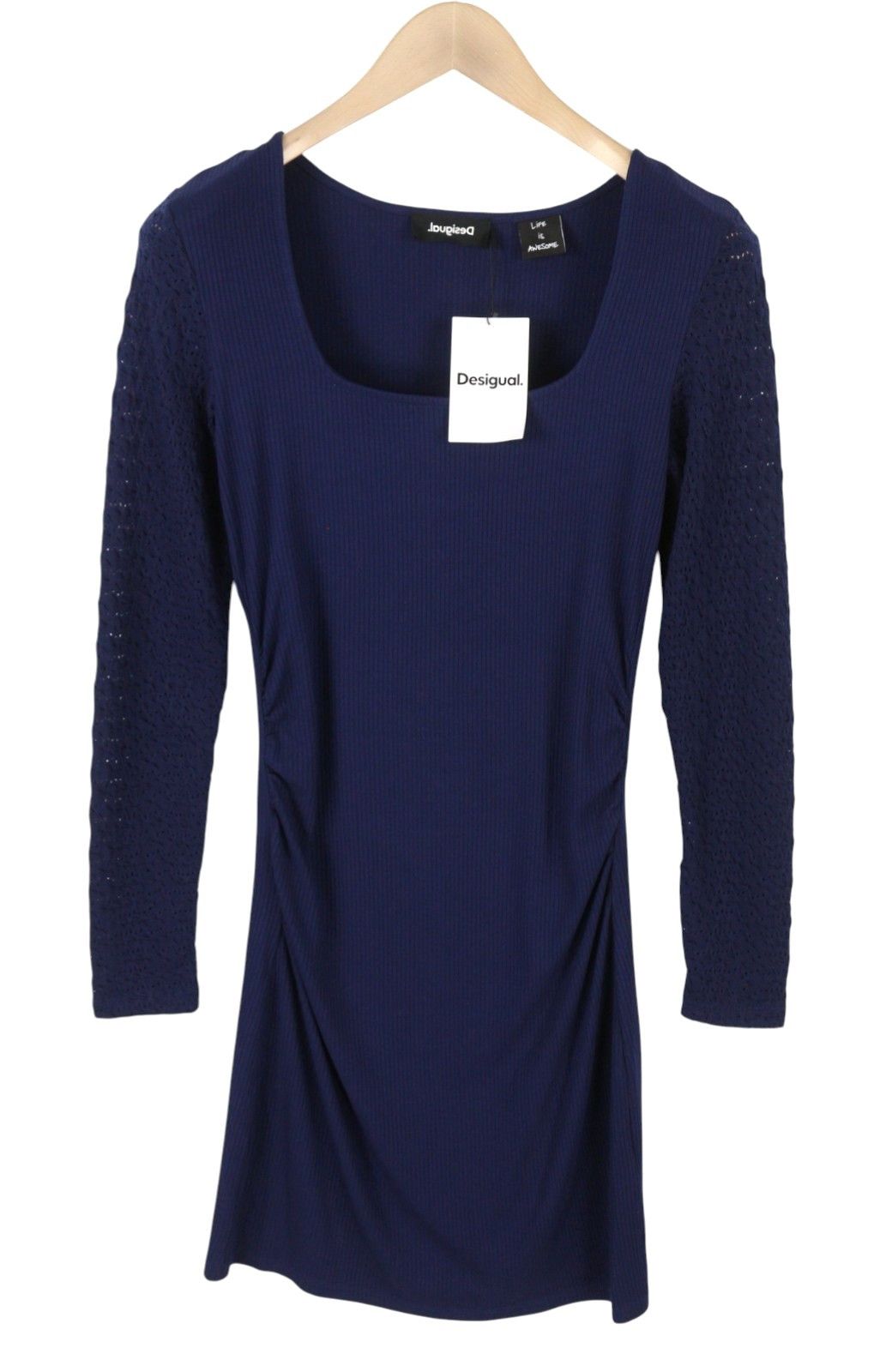 Desigual PRAGA M Dark Blue Long Sleeve Mini Dress 89022 Size M / US 6-8 / IT 42-44 - 4 Thumbnail