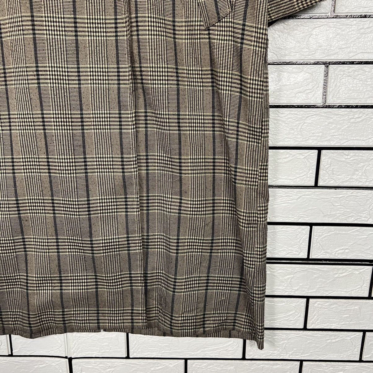 Japanese Brand MERLOT IKYU Checked Plaid Double Breast Long Coat #4150-C189 Size ONE SIZE - 7 Thumbnail