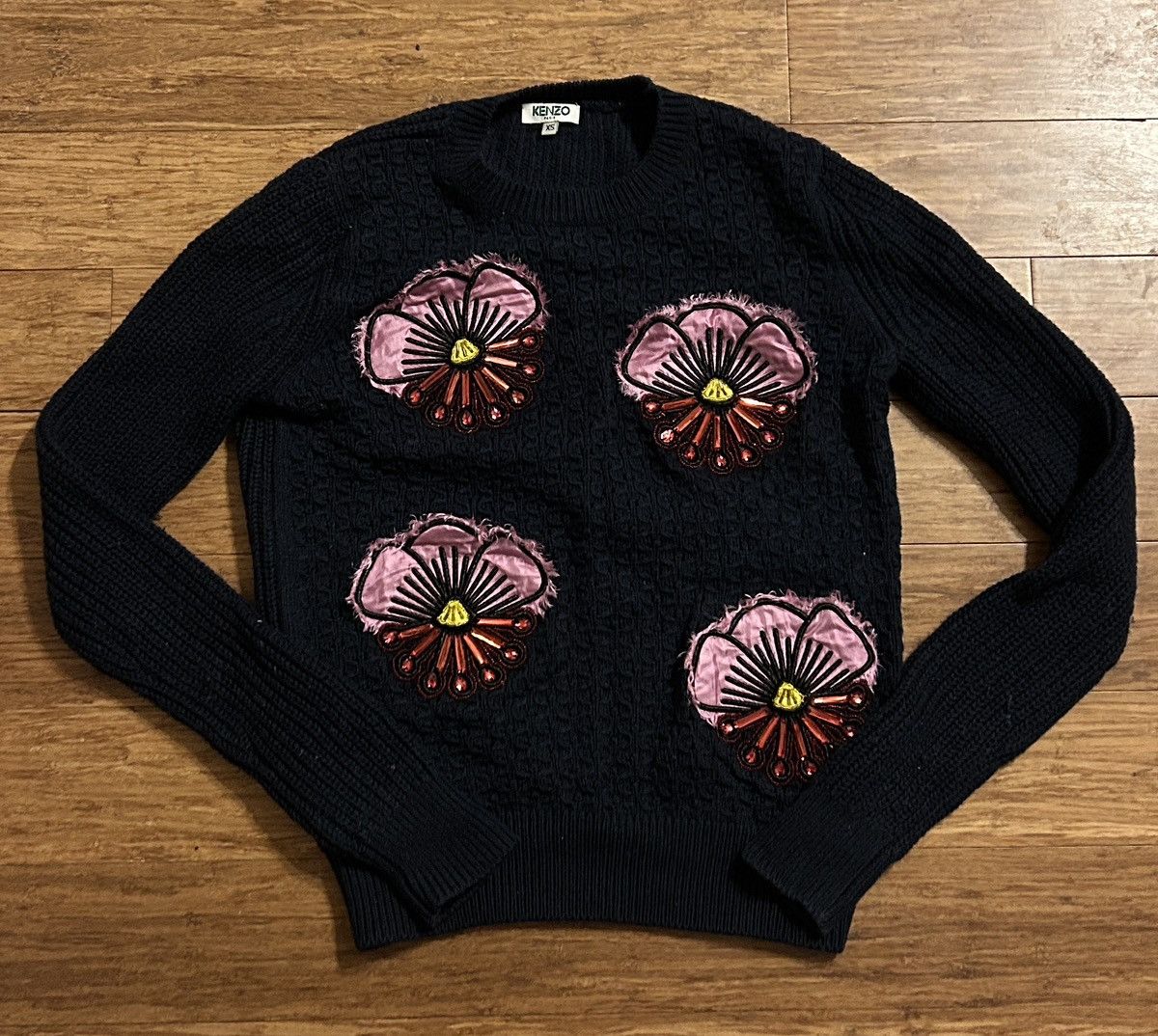 Kenzo KENZO Tanami Knit Pointelle Crewneck Pullover Sweater Size XS / US 0-2 / IT 36-38 - 2 Thumbnail