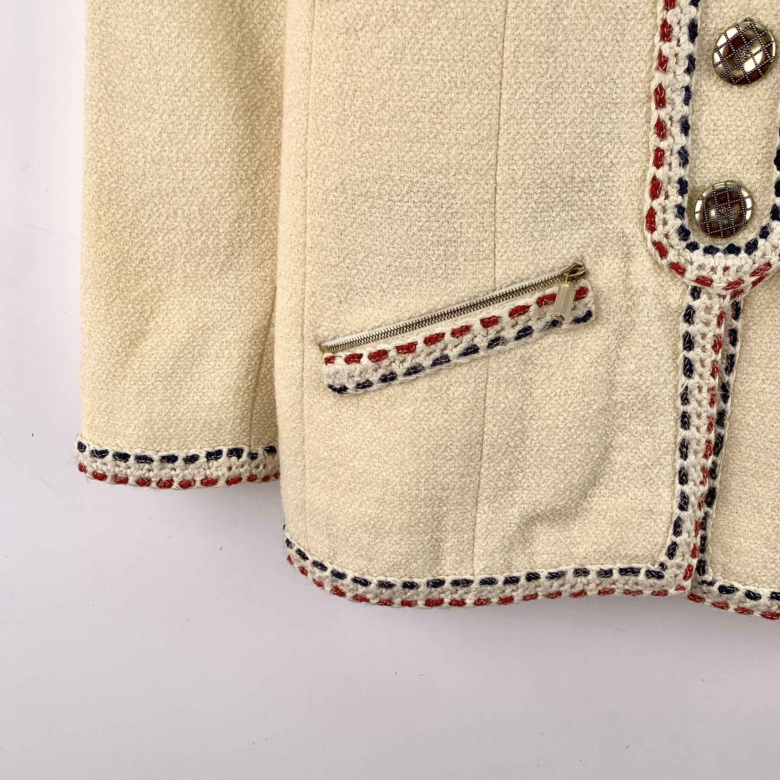 Chanel Chanel Hamburg Wool Coat Beige (34) Size XS / US 0-2 / IT 36-38 - 4 Thumbnail