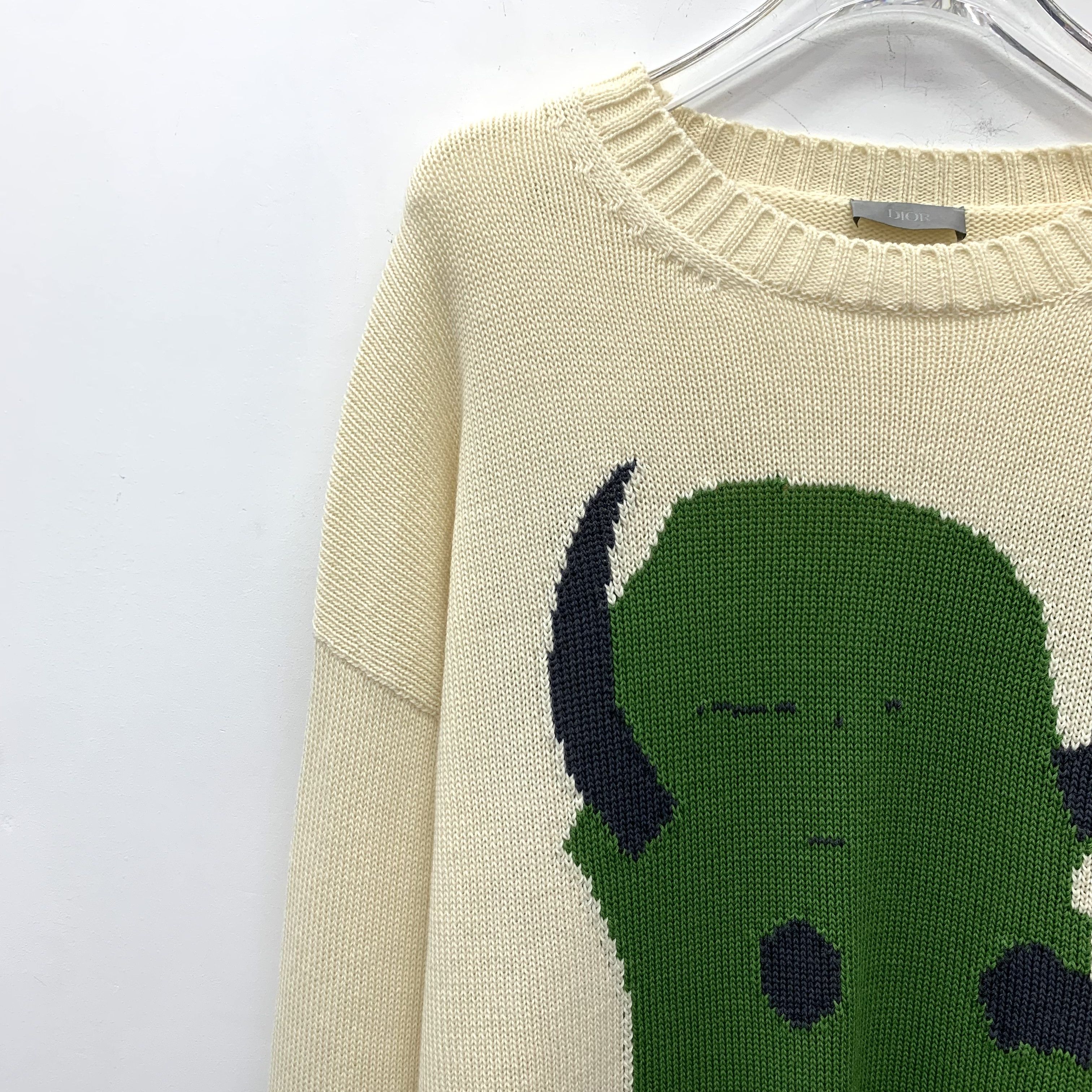Dior Dior x Travis Scott Wool Intarsia Sweater Beige (M) Size US M / EU 48-50 / 2 - 3 Thumbnail