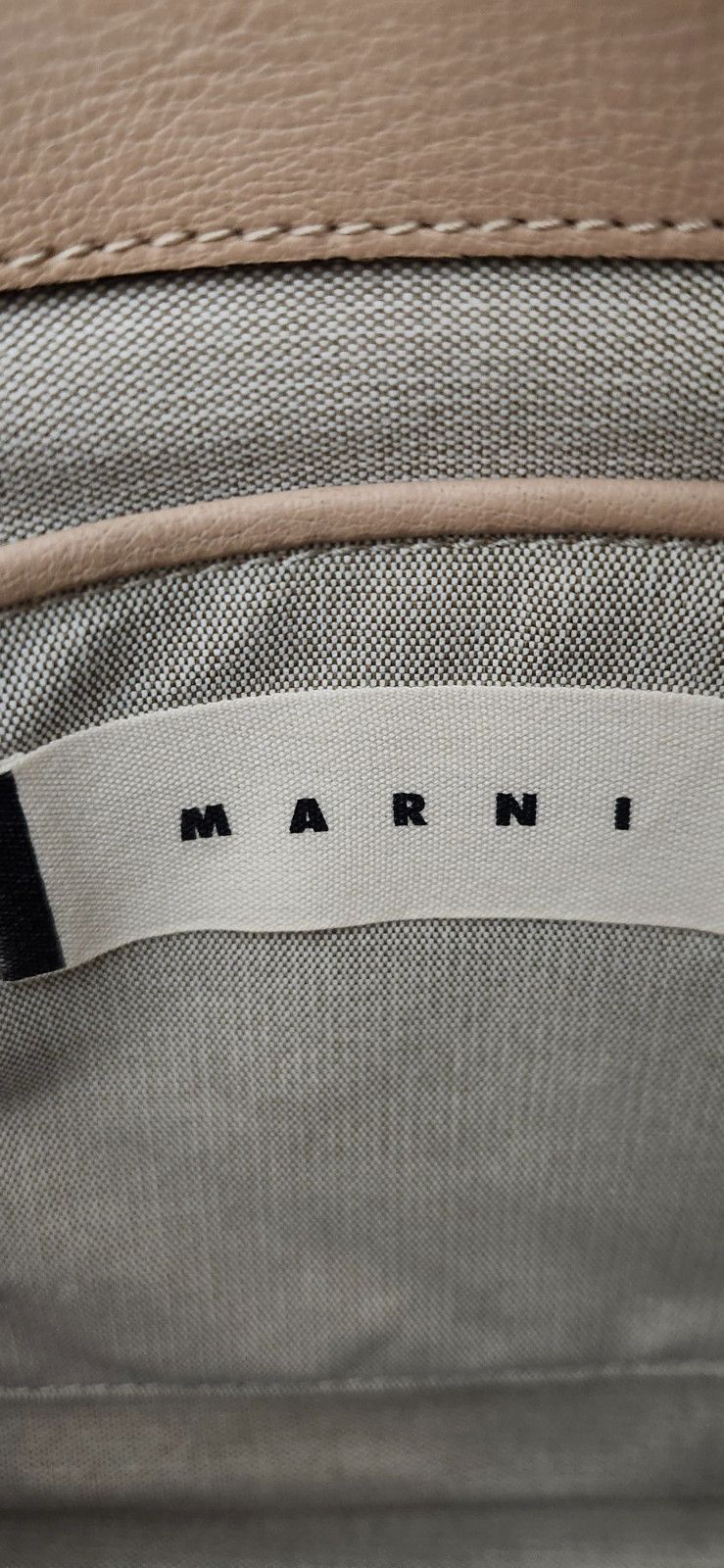 Marni Marni Beige Leather Pushlock Saddle Shoulder Crossbody Bag Size ONE SIZE - 12 Thumbnail