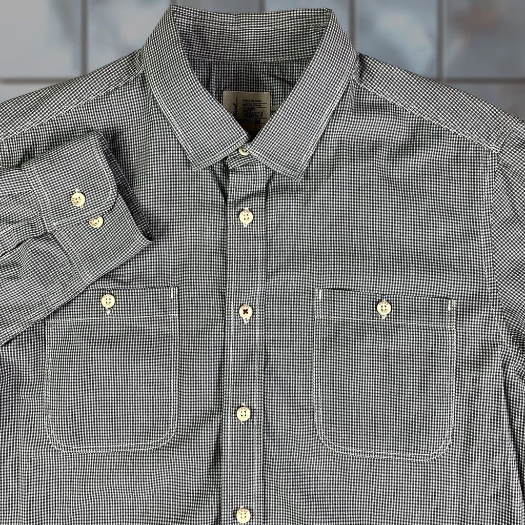 Vintage Howie Shirt Mens Medium Check Gray Button-Up Dress Long Sleeve Mens Size 40R - 1 Thumbnail