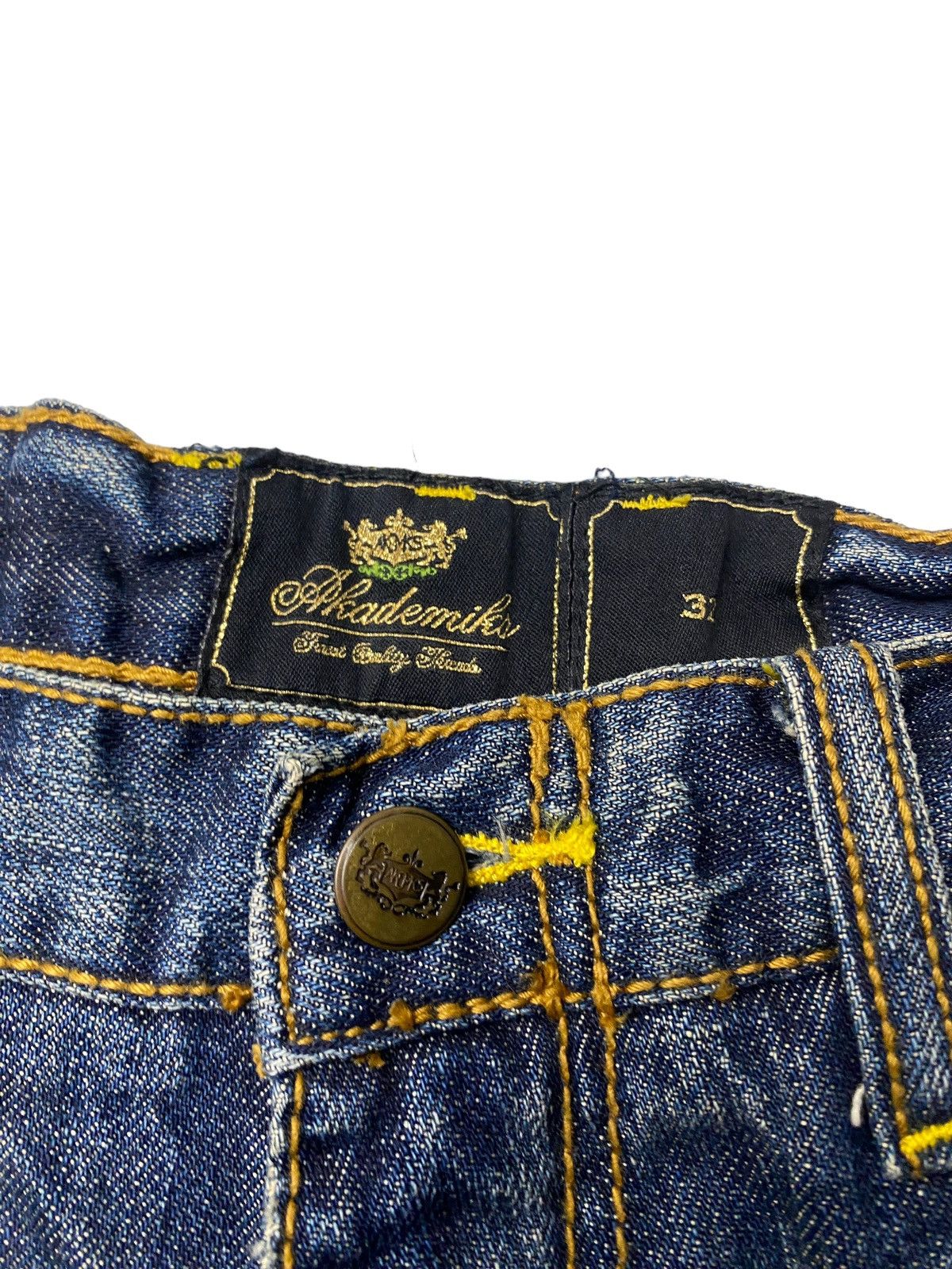 If Six Was Nine 2000's Akademiks Flared Tribal Seawash Jeans Size US 34 / EU 50 - 5 Thumbnail