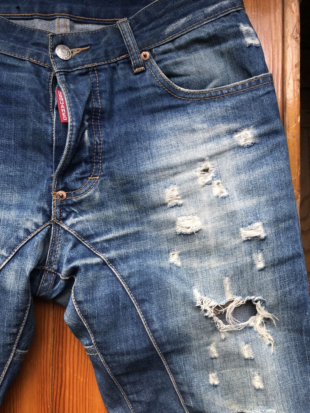 Dsquared2 DSQUARED2 Crazy Distressed Anchor Biker Jeans Size US 31 - 5 Thumbnail