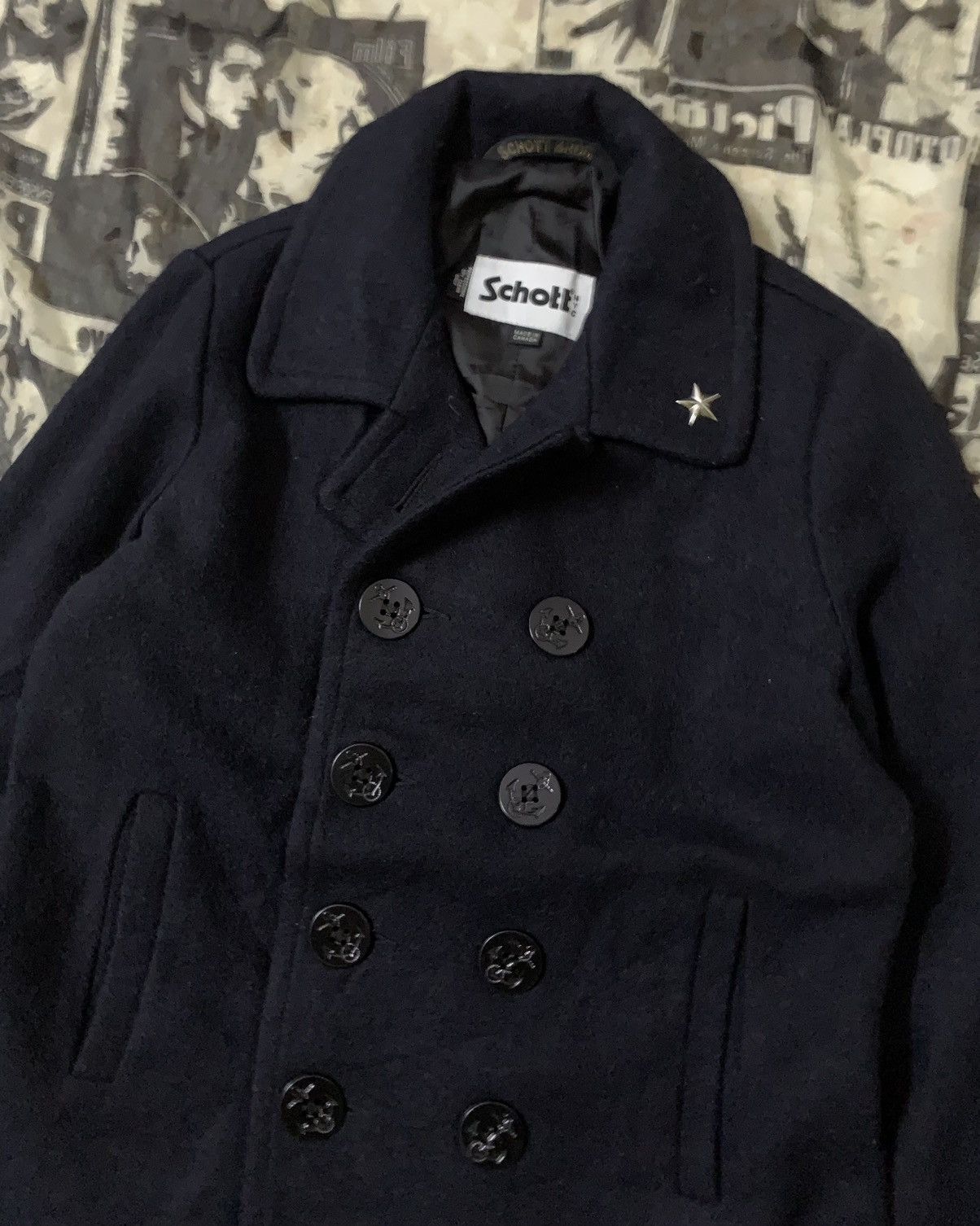Schott 💥Schott Nyc Double-Breasted Navy Jacket Size S / US 4 / IT 40 - 1 Thumbnail