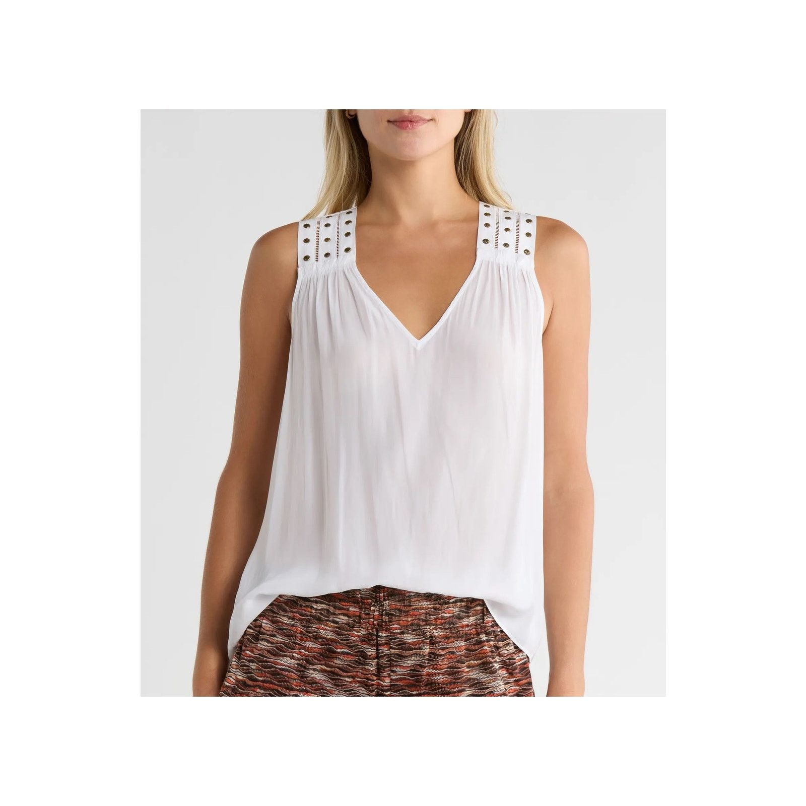 Ramy Brook RAMY BROOK Glenn Studded Sleeveless Top Size M / US 6-8 / IT 42-44 - 1 Thumbnail