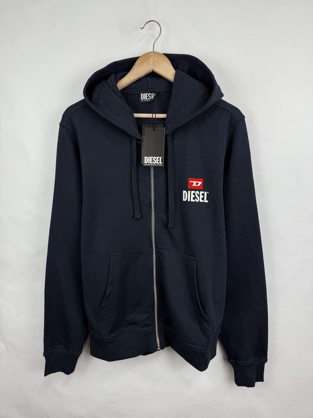 Diesel 🇺🇸 NWT❗️Diesel Full Zip Hoodie Blue For Successful Living Y2K Size US L / EU 52-54 / 3 - 2 Thumbnail
