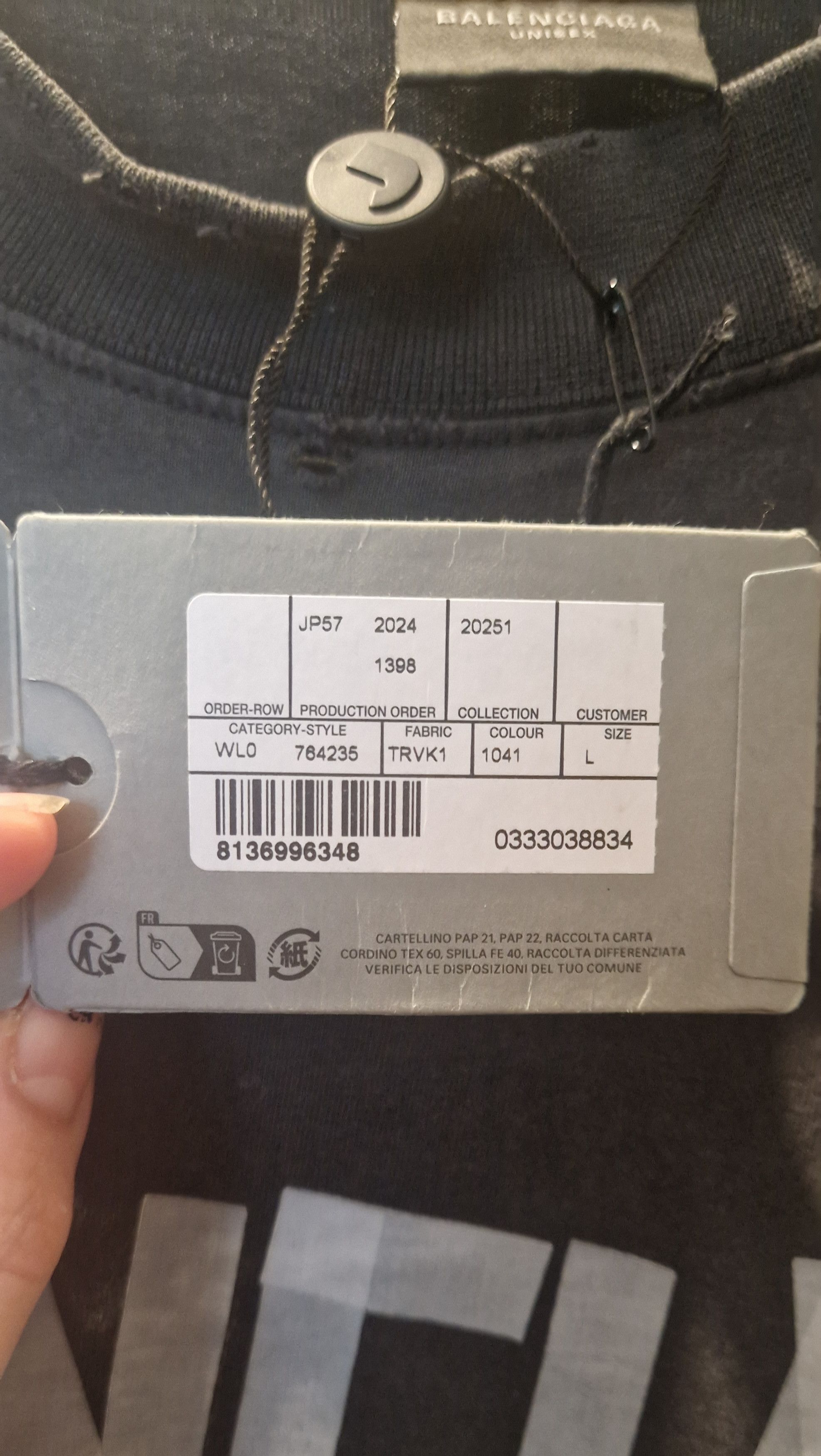 Balenciaga Tape Type T-Shirt Size US L / EU 52-54 / 3 - 6 Thumbnail