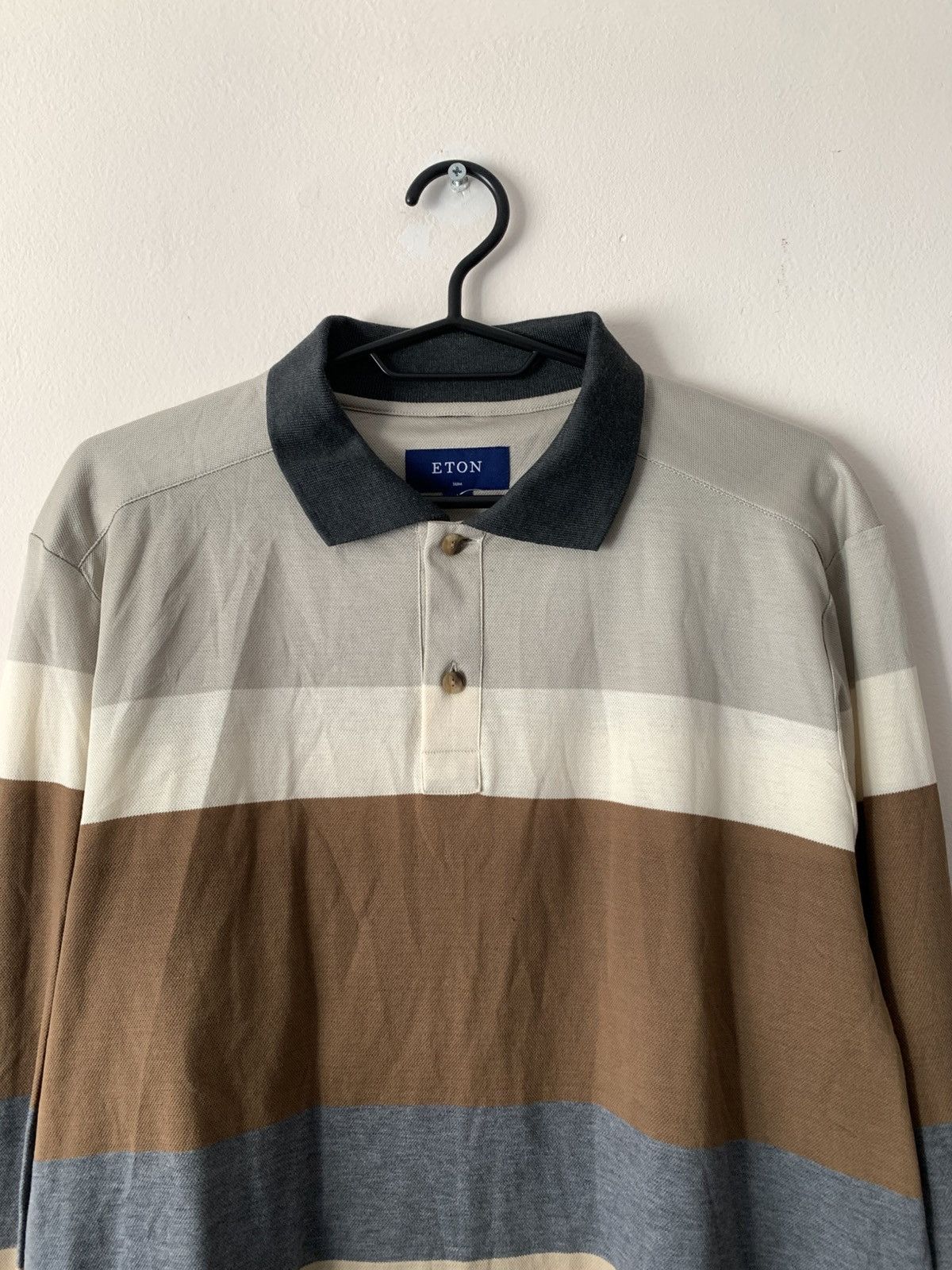 Eton 🔥ETON POLO LONG SLEEVE T-SHIRT Size US L / EU 52-54 / 3 - 3 Thumbnail