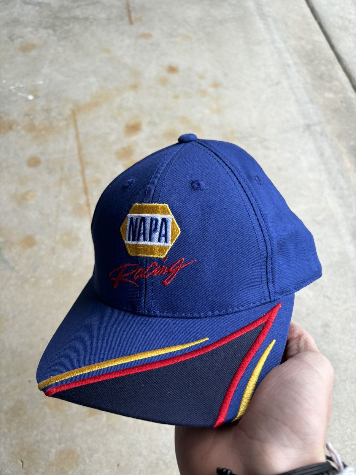 NASCAR × Vintage Crazy 90s Napa Striped Faded Blue Velcro Strap Hat Size ONE SIZE - 1 Thumbnail