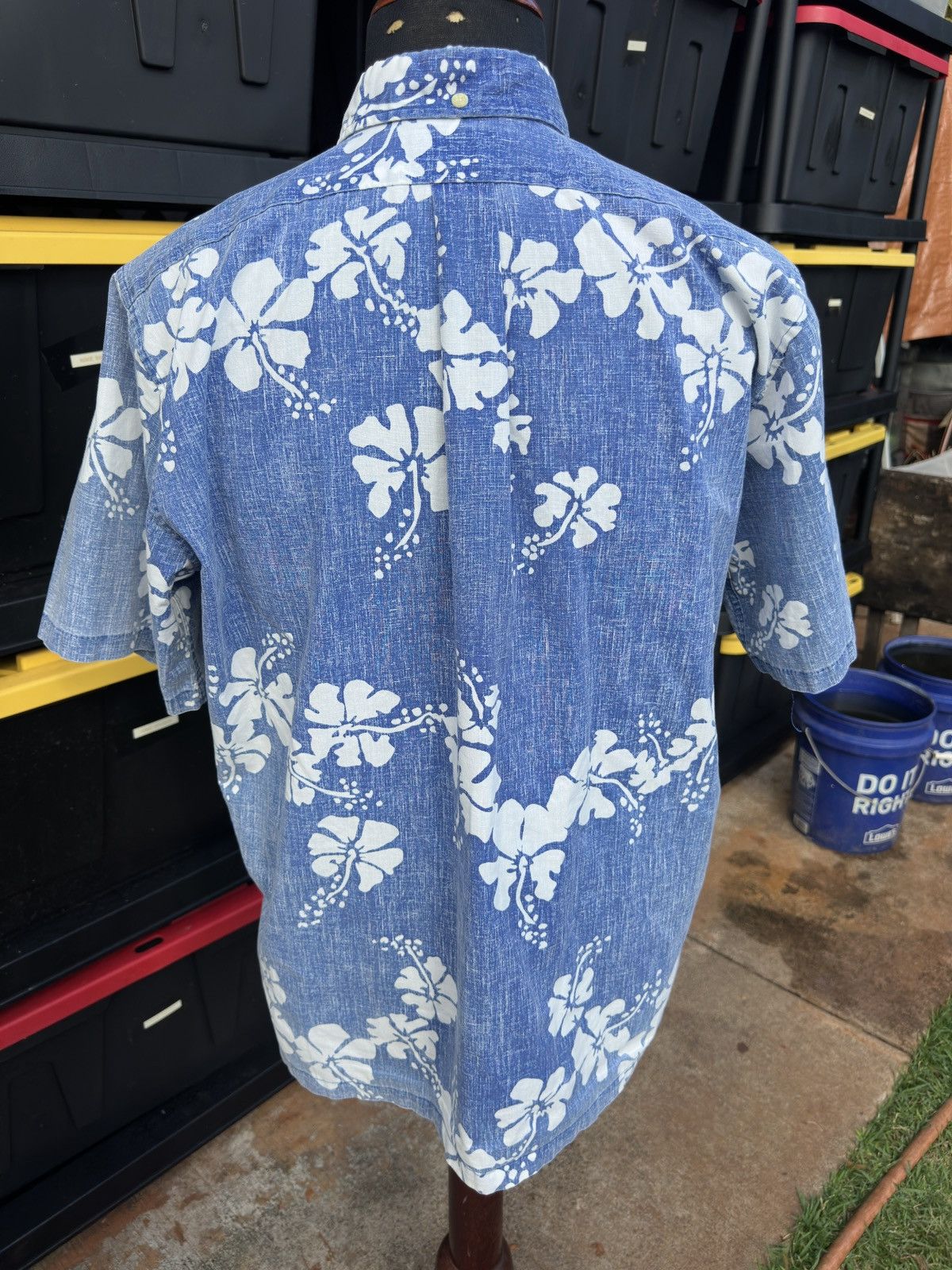 Reyn Spooner PreOwned Reyn Spooner Blue/White Hawaiian Print Men's Large Size US L / EU 52-54 / 3 - 2 Thumbnail