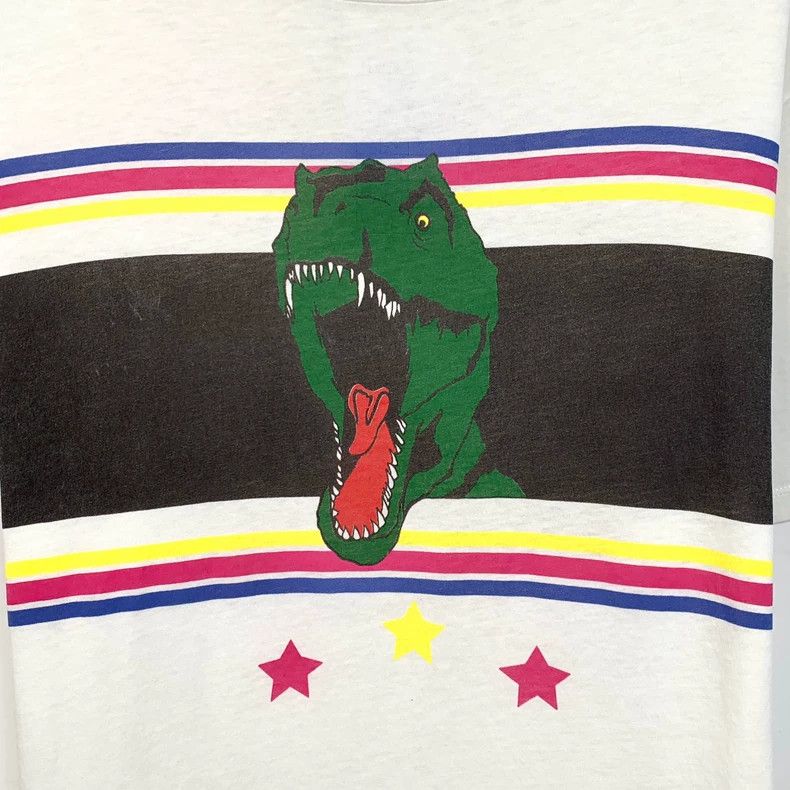 Saint Laurent Paris Saint Laurent White Dinosaur Print Cotton Short Sleeve 2504 Size US XL / EU 56 / 4 - 4 Thumbnail