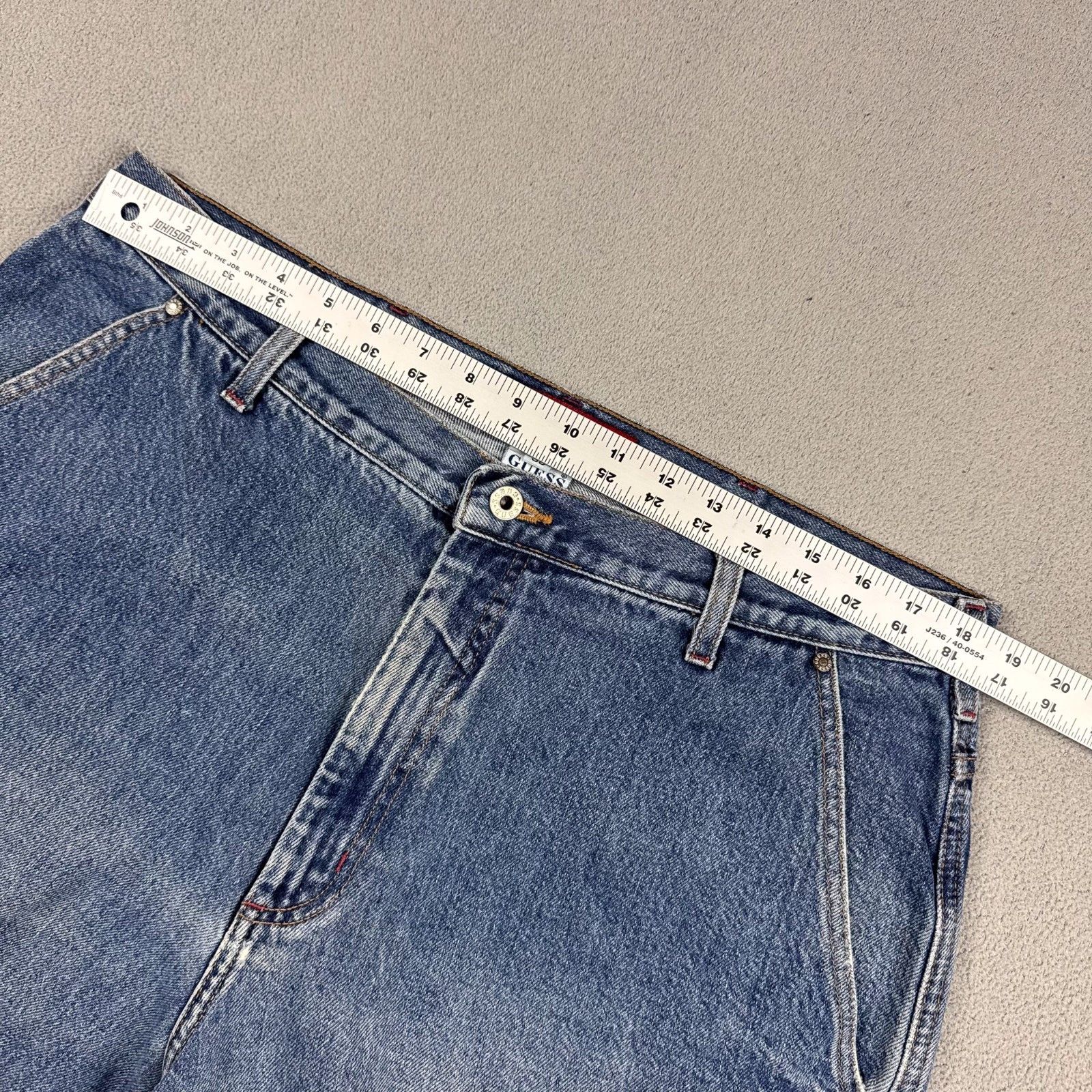 Guess Guess Vintage Denim Shorts 38 Blue Carpenter Jorts Y2K Size US 38 / EU 54 - 5 Thumbnail