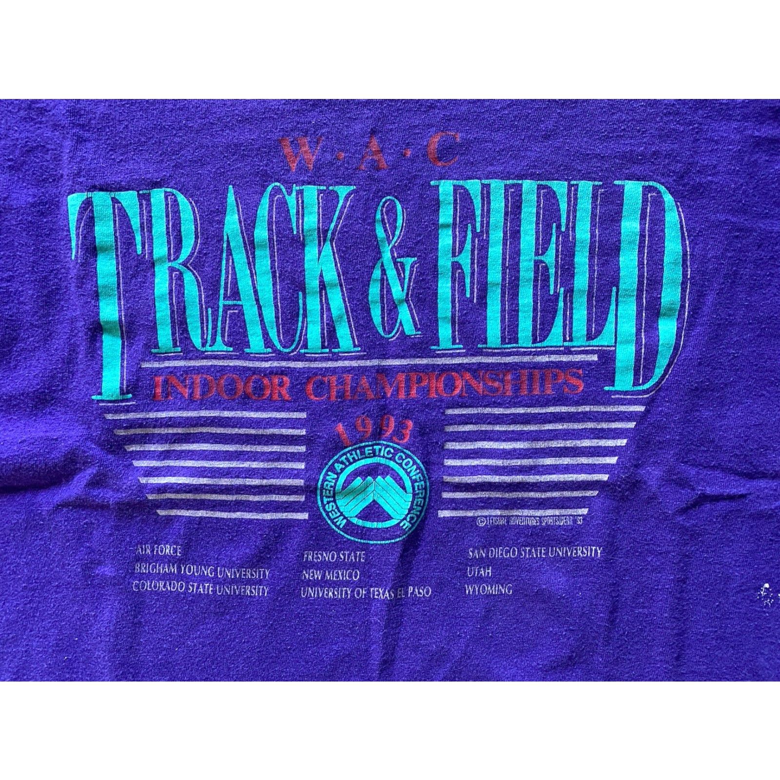 Lee VINTAGE Lee Sport T Shirt Men’s L Purple WAC Track & Field Championships 1990s Mens Size US L / EU 52-54 / 3 - 4 Thumbnail