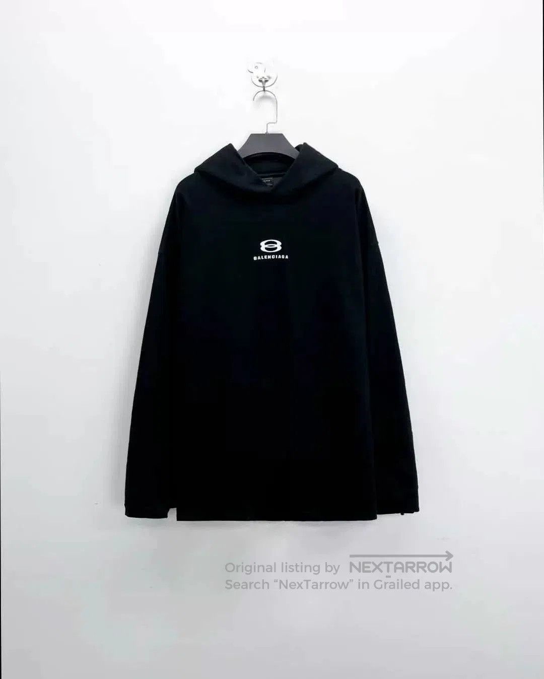 Balenciaga balenciaga black hoodie with logo detail. Size US M / EU 48-50 / 2 - 1 Thumbnail
