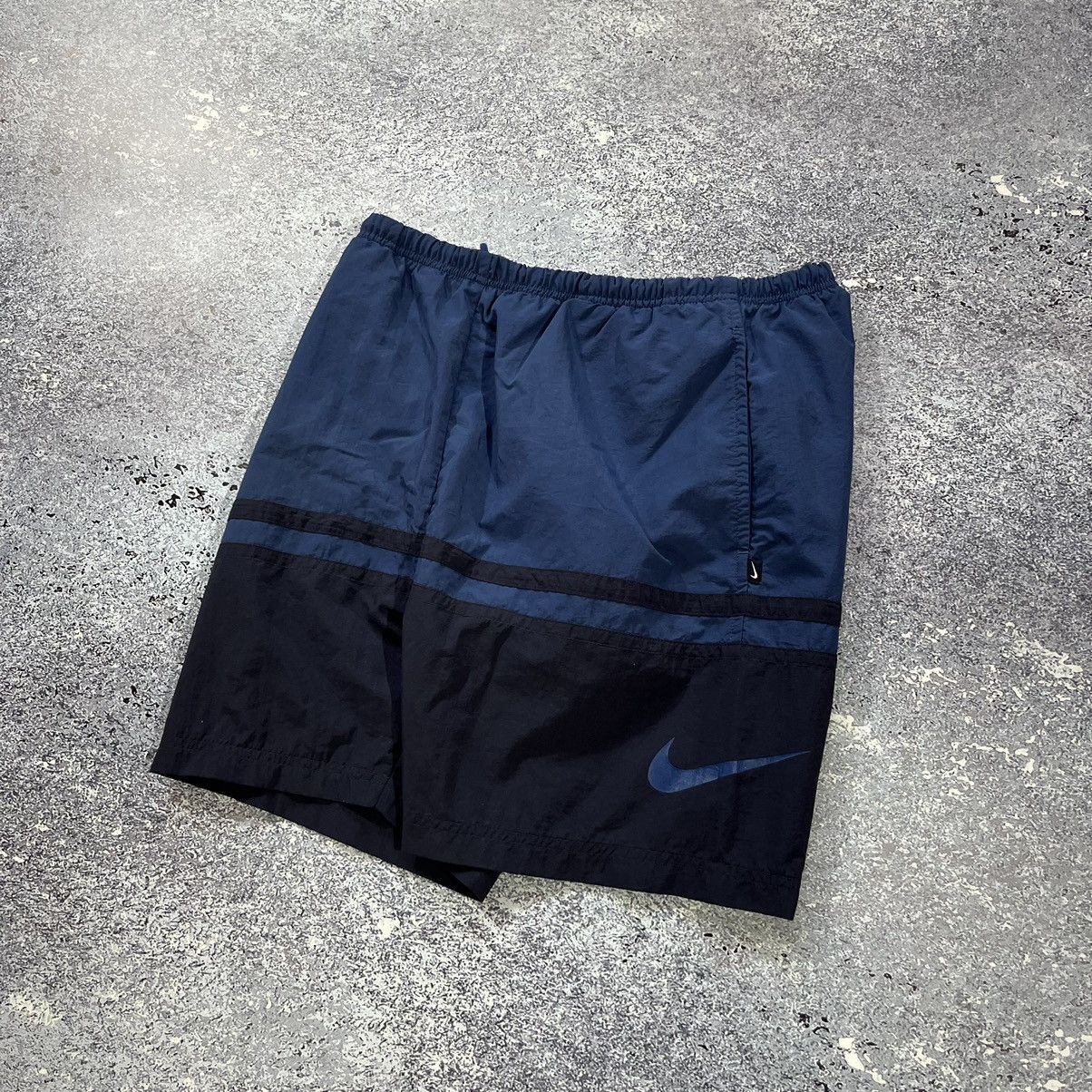 Nike × Vintage 90’s Nike Nylon Swoosh Logo Shorts Size US 30 / EU 46 - 1 Thumbnail
