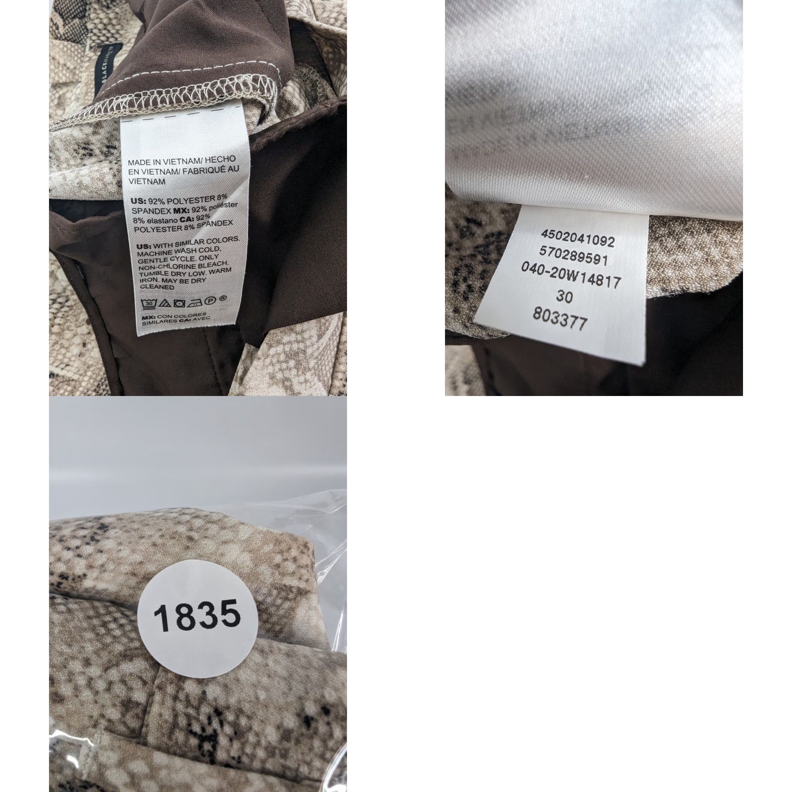 White House Black Market White House Black Market Pants Paperbag Tapered Ankle Snake Print Womens 8 Brown Polyester Spandex Chiffon Regular 8 Womens Size 30" / US 8 / IT 44 - 9 Thumbnail