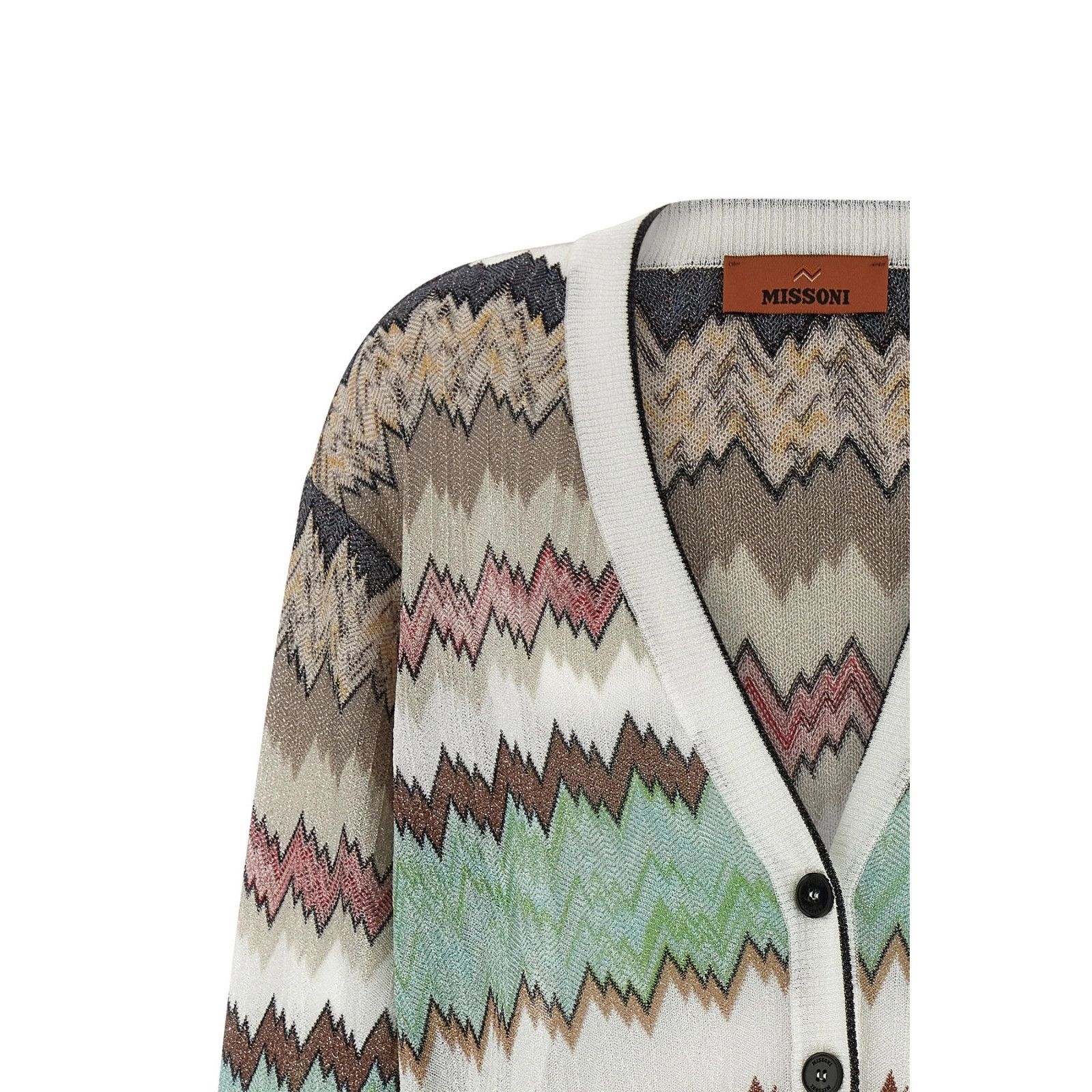 Missoni MISSONI Zig Zag Multicolor Viscose Cardigan New & Authentic Size XS / US 0-2 / IT 36-38 - 3 Thumbnail