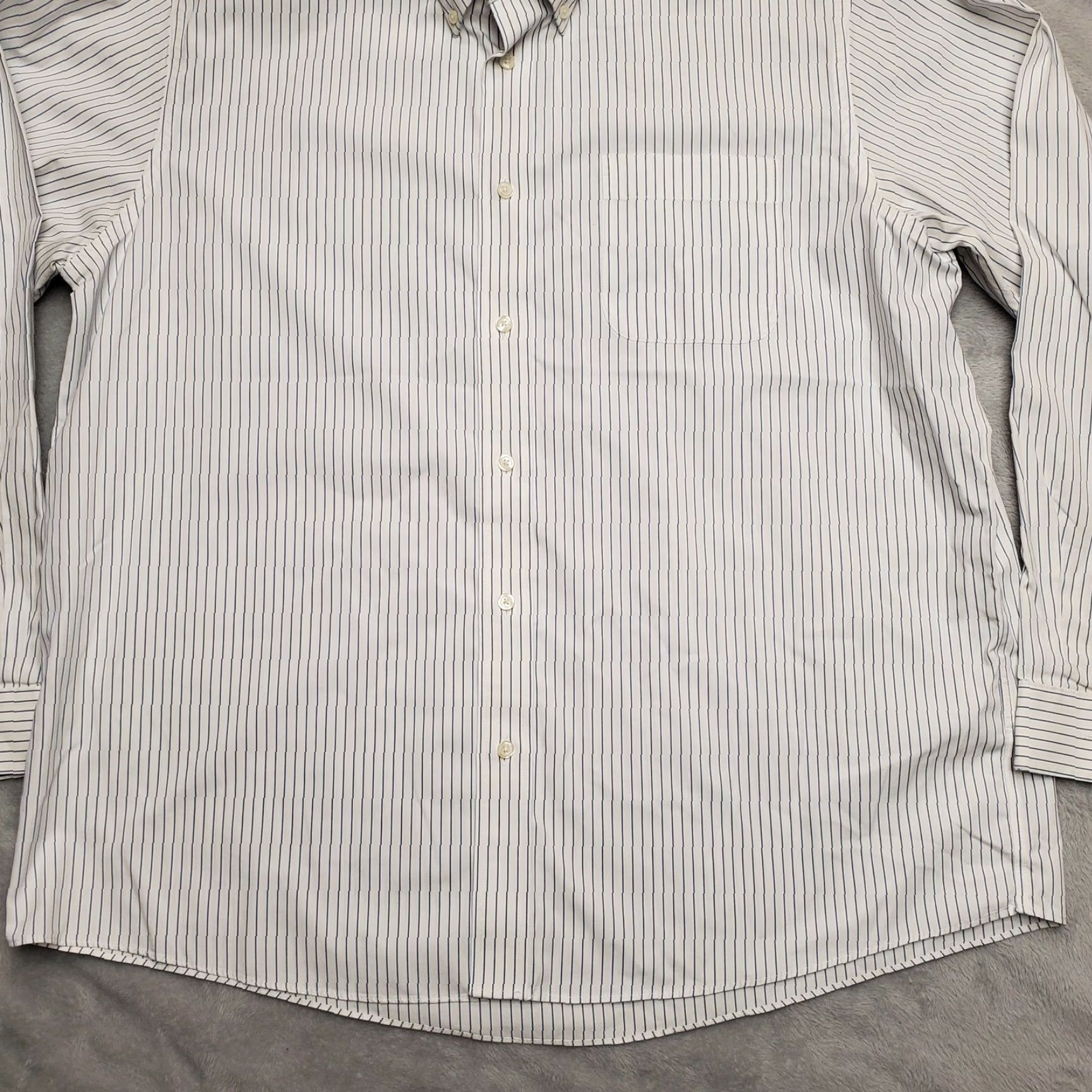 Eddie Bauer Eddie Bauer Shirt Mens XL White Blue Stripe Relaxed Long Sleeve Cotton Button-Down Size US XL / EU 56 / 4 - 3 Thumbnail