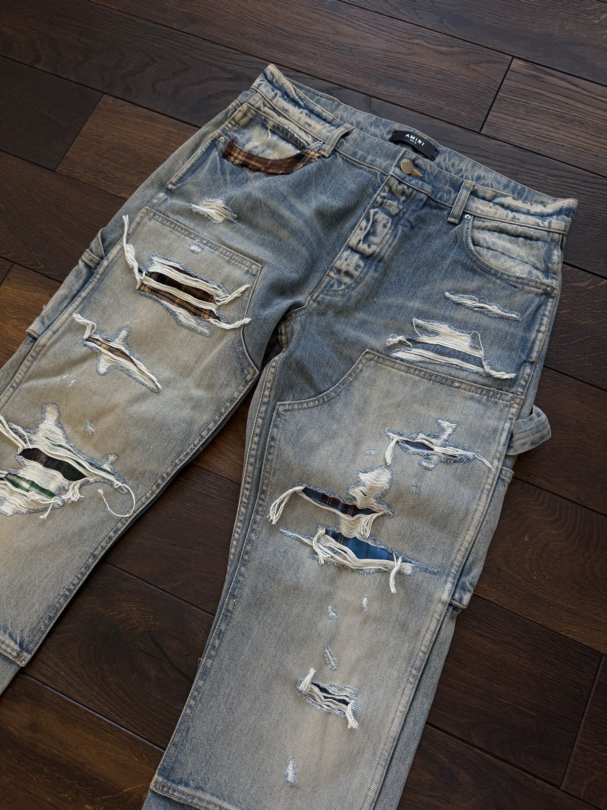 Amiri Amiri Plaid Carpenter Denim Jeans Size US 32 / EU 48 - 2 Thumbnail