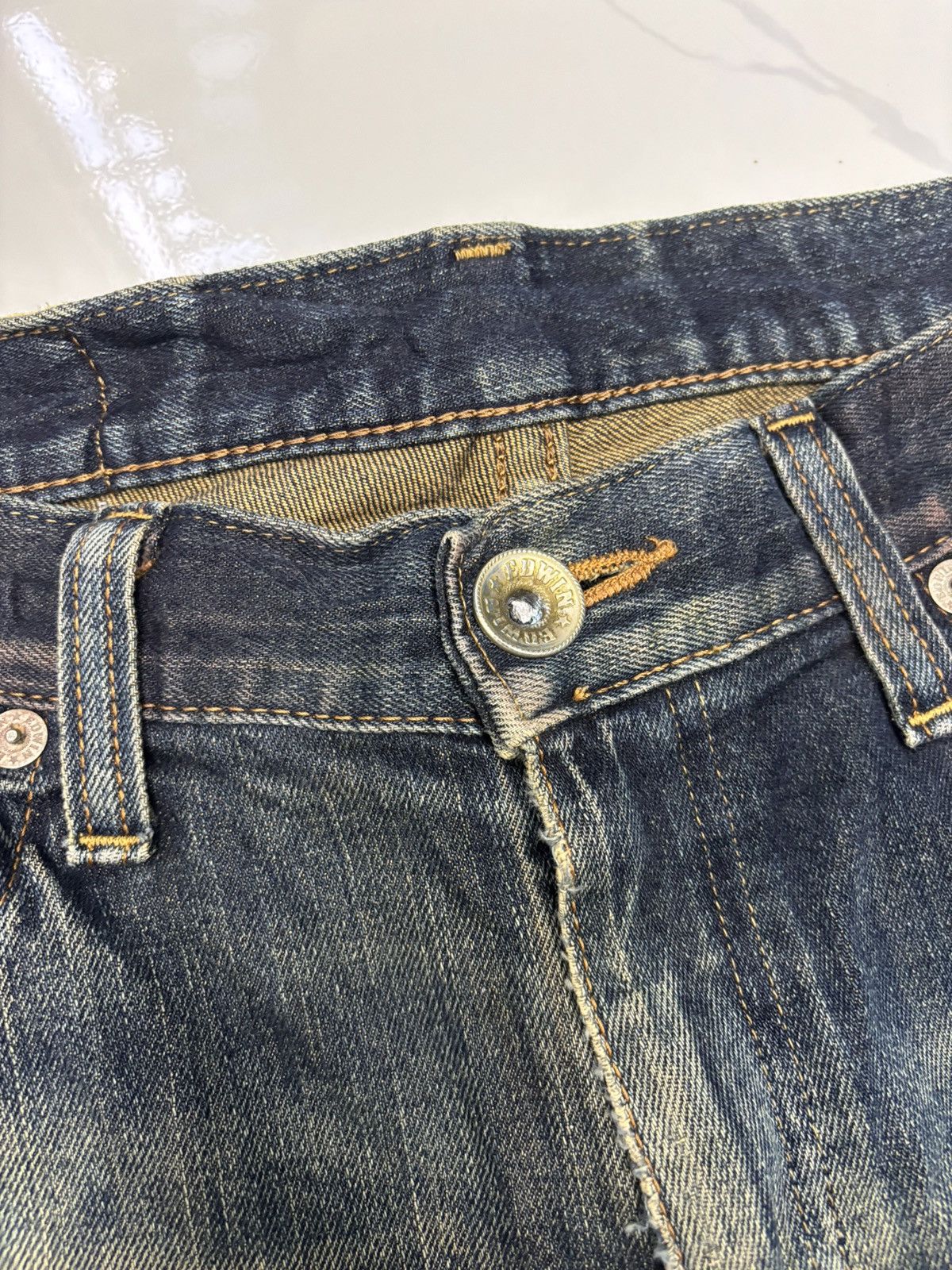 Kapital 🔥EDWIN EXCLUSIVE VINTAGE RUSTY MUD WASH DISTRESS DENIM JEAN Size US 34 / EU 50 - 10 Thumbnail