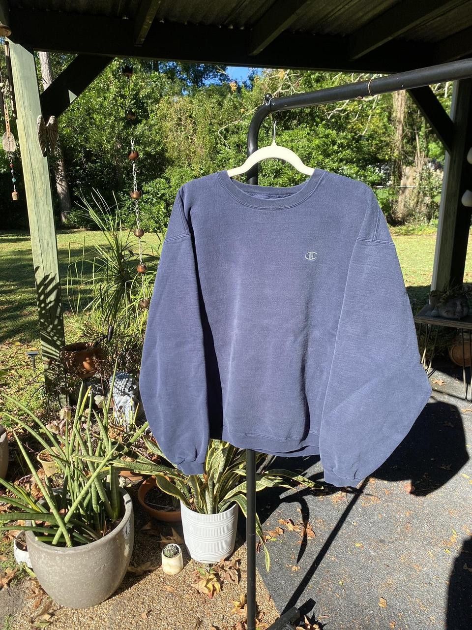 Champion Vintage Navy Weave Knit Champion Embroidery Sweater Medium Size US L / EU 52-54 / 3 - 3 Thumbnail