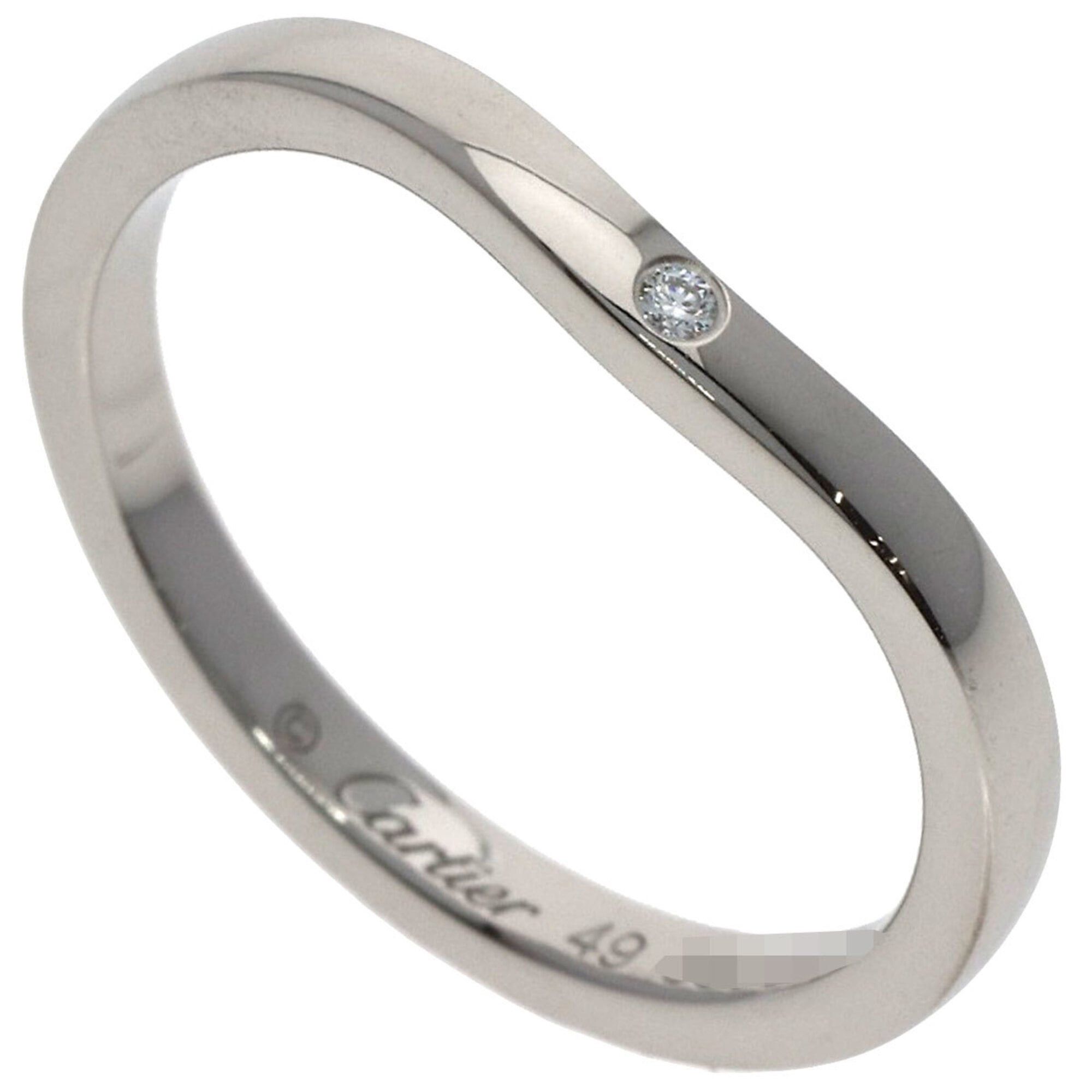 Cartier Cartier Ballerina Curve 3P Diamond Ring #49 Platinum PT950 Women's CARTIER Size ONE SIZE - 1 Thumbnail