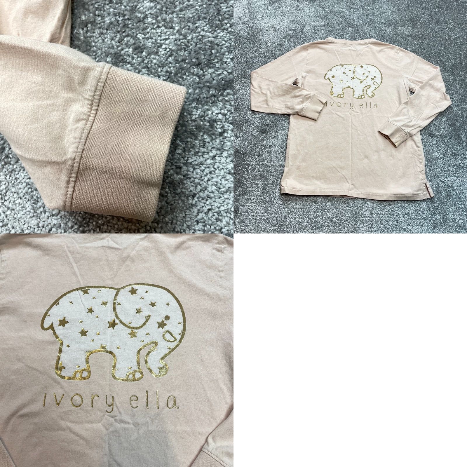 Vintage Ivory Ella Shirt Womens Small Pink Pocket Tee Glitter Logo Embroidered Long Sleeve Cotton 100% Regular Womens Self Brand Satin? Size S / US 4 / IT 40 - 9 Thumbnail