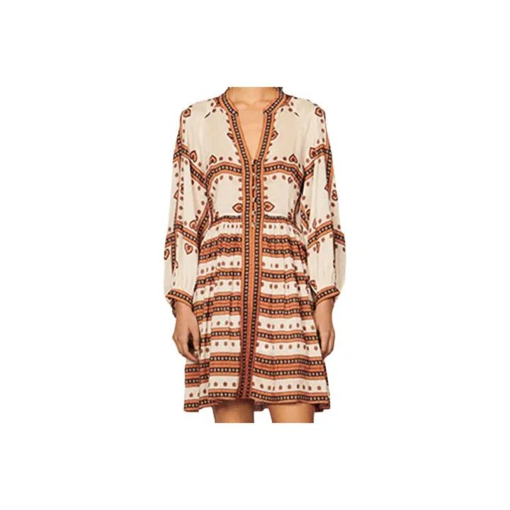 Sandro Sandro Retro V-Neck Long Sleeve Dress 0079 Size M / US 6-8 / IT 42-44 - 1 Thumbnail