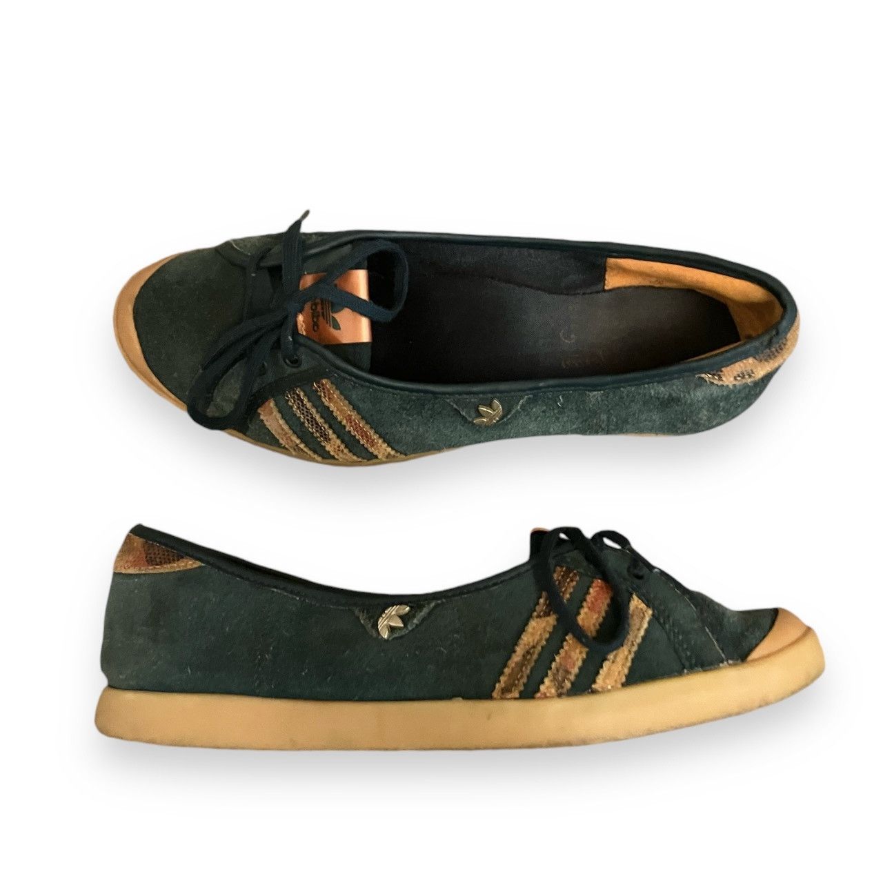 Adidas × Japanese Brand × Vintage Adidas Adria 90s Vintage Iconic leather green ballet flats Size US 5.5 / IT 35.5 - 5 Thumbnail