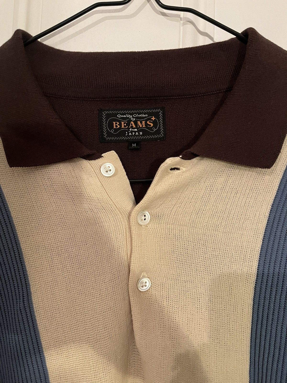 Beams Plus BEAMS brown knitted polo shirt Size US M / EU 48-50 / 2 - 2 Thumbnail