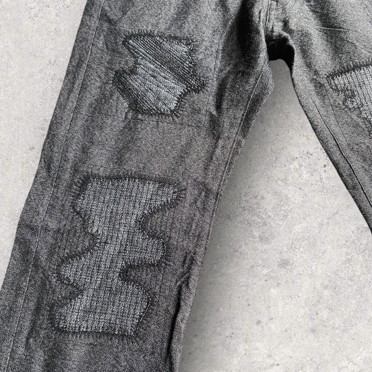 Comme des Garcons Grey Wool Distressed And Repaired Pants Size US 28 / EU 44 - 4 Thumbnail