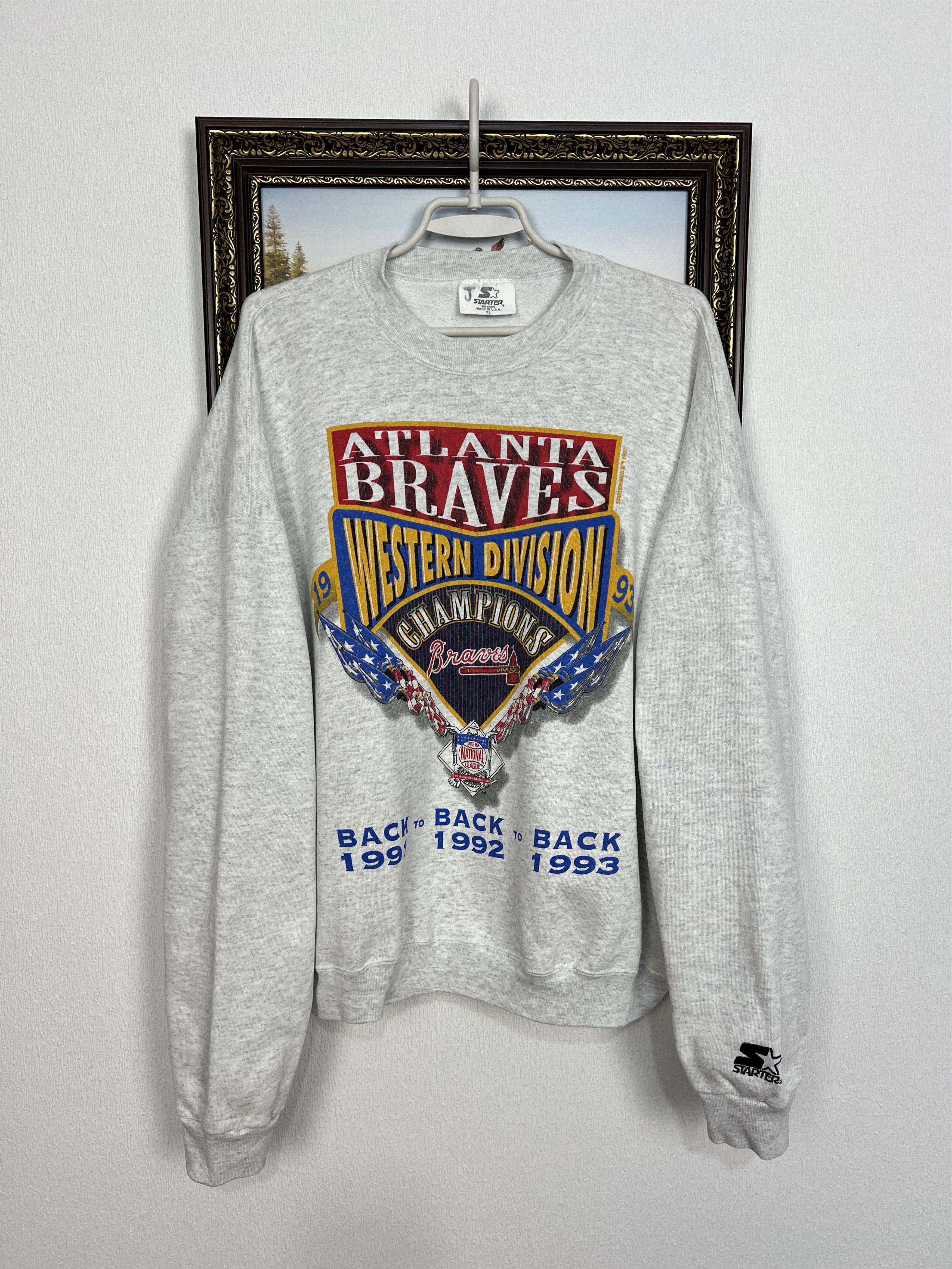 Starter Vintage Atlanta Braves Western Champions Sweatshirt Crewneck Size US XL / EU 56 / 4 - 1 Thumbnail