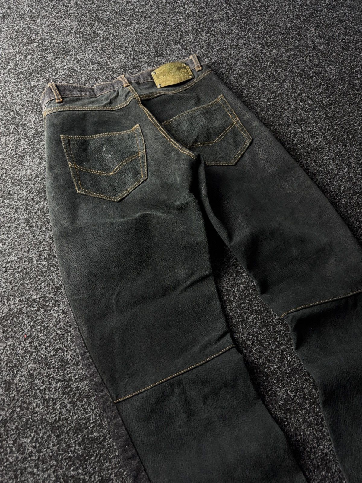 Cowboy Equipment Western Cowgirl 90s USA Retro Denim / Leather pants Y2K Size 30" / US 8 / IT 44 - 9 Thumbnail