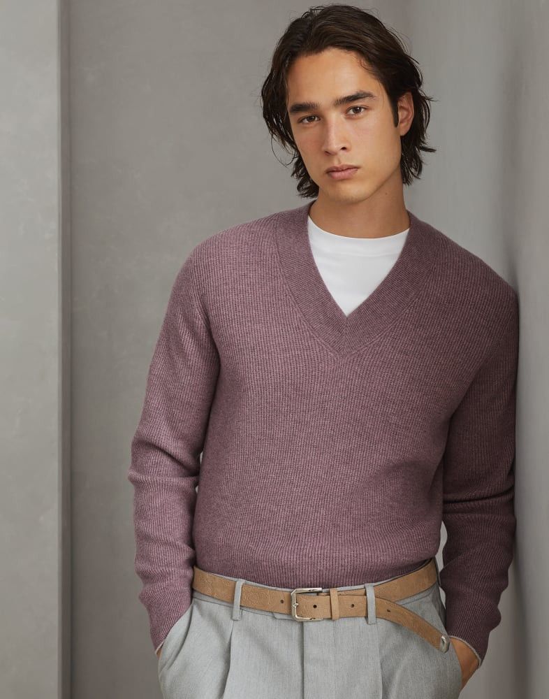 Brunello Cucinelli o1w1db10825 Cashmere Sweater in Red Size US L / EU 52-54 / 3 - 2 Thumbnail