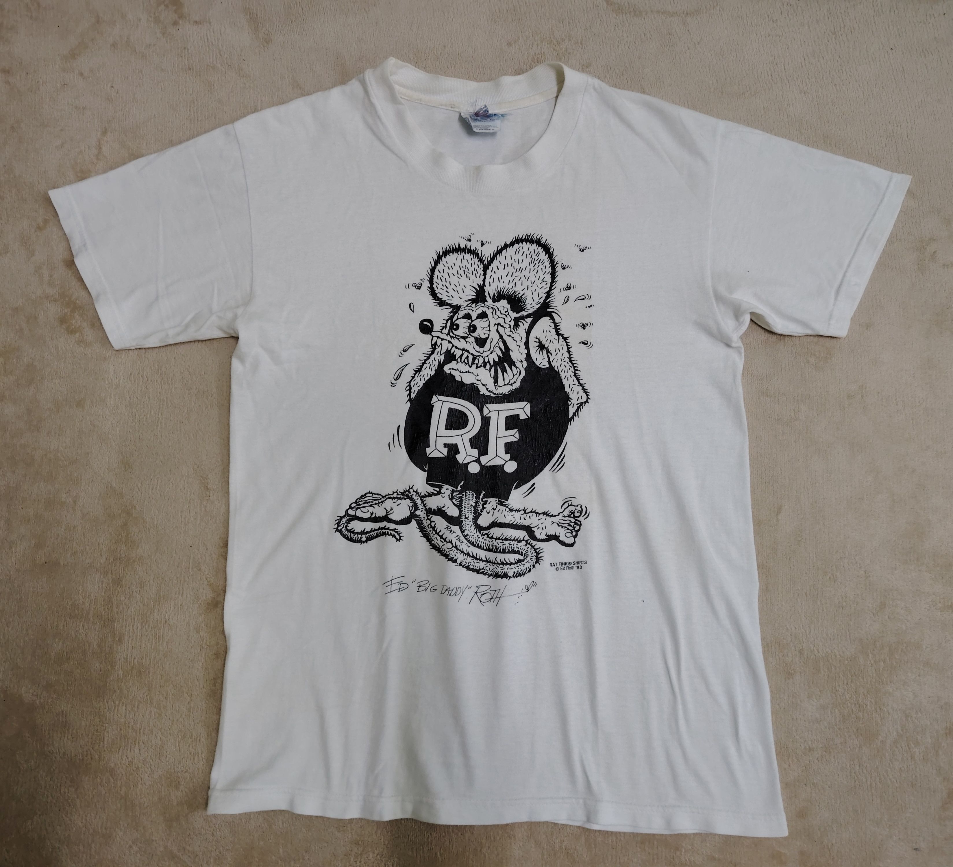 Vintage Vintage 90s Rat Fink T-shirt Ed big daddy roth Size US S / EU 44-46 / 1 - 1 Thumbnail