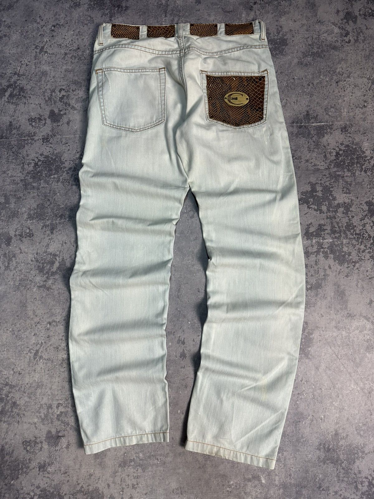Roberto Cavalli Just Cavalli Snake Distressed jeans