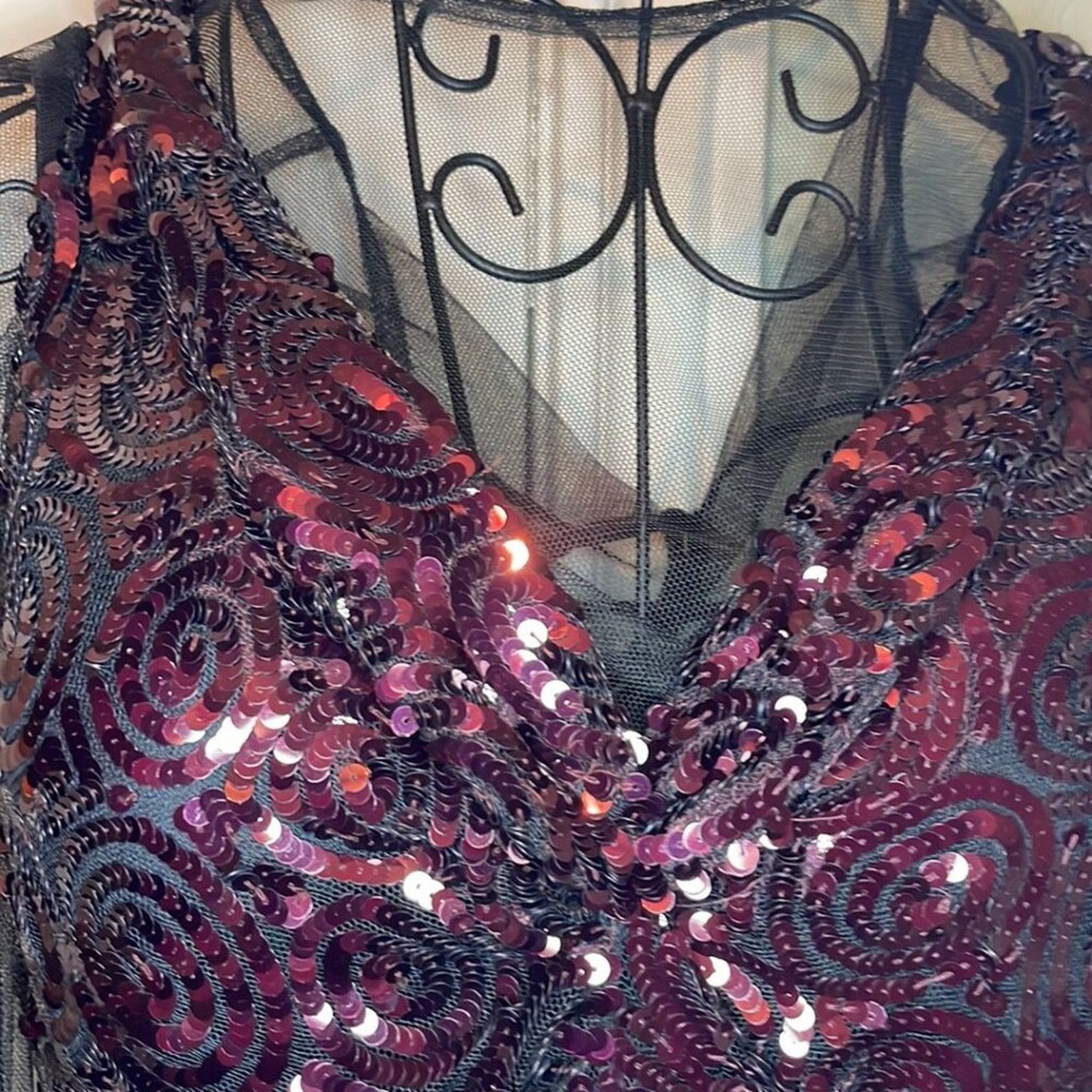 Dries Van Noten Dries Van Noten Carti net mesh purple sequins layered top Size S / US 4 / IT 40 - 5 Thumbnail