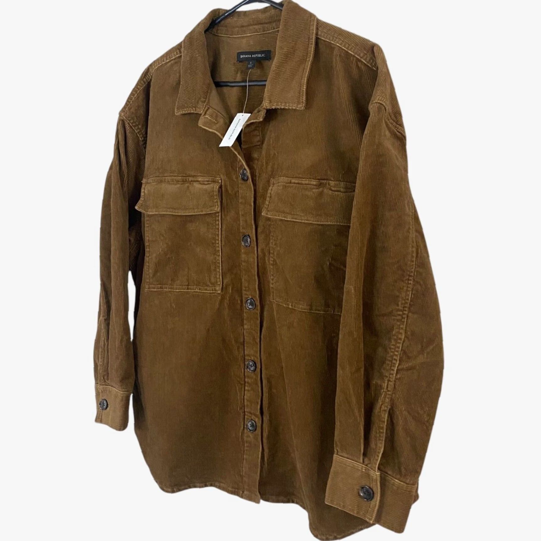Banana Republic VINTAGE Banana Republic Corduroy Shirt Jacket Womens Large Brown Long Sleeve Button Front Pockets Fall Winter Size L / US 10 / IT 46 - 2 Thumbnail