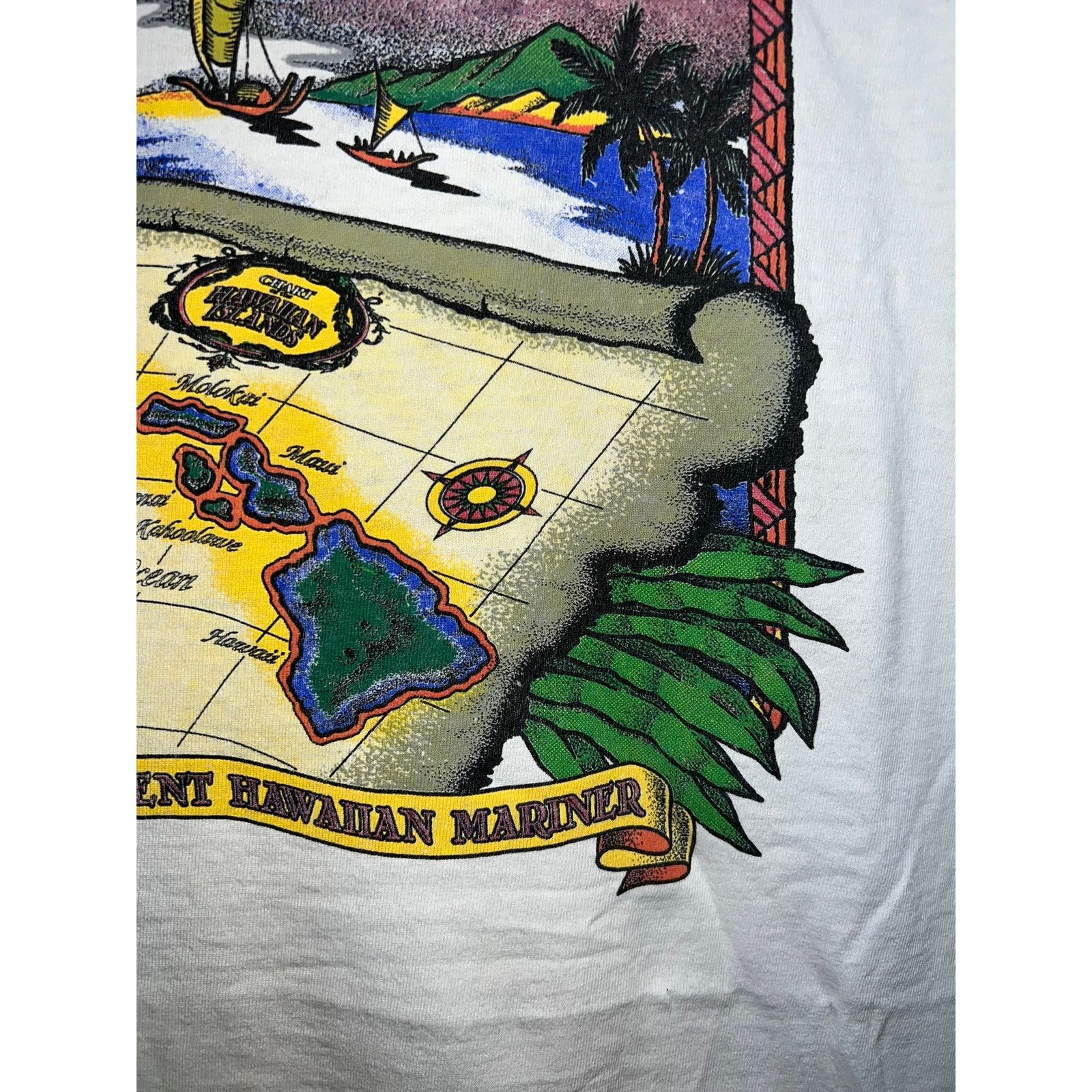 Vintage Vintage Hawaii Ancient Hawaiian Mariner Map White XL Shirt Size US XL / EU 56 / 4 - 6 Thumbnail