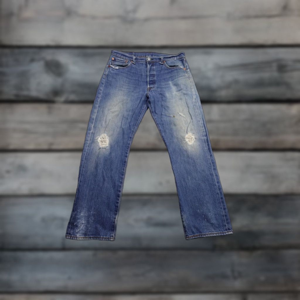 Levi's Levi's 501 Jeans Mens 34x29 Blue Straight Regular Fit Button Fly 5-Pocket Designers Denim Jeans USA Theme Mens Size US 34 / EU 50 - 1 Thumbnail